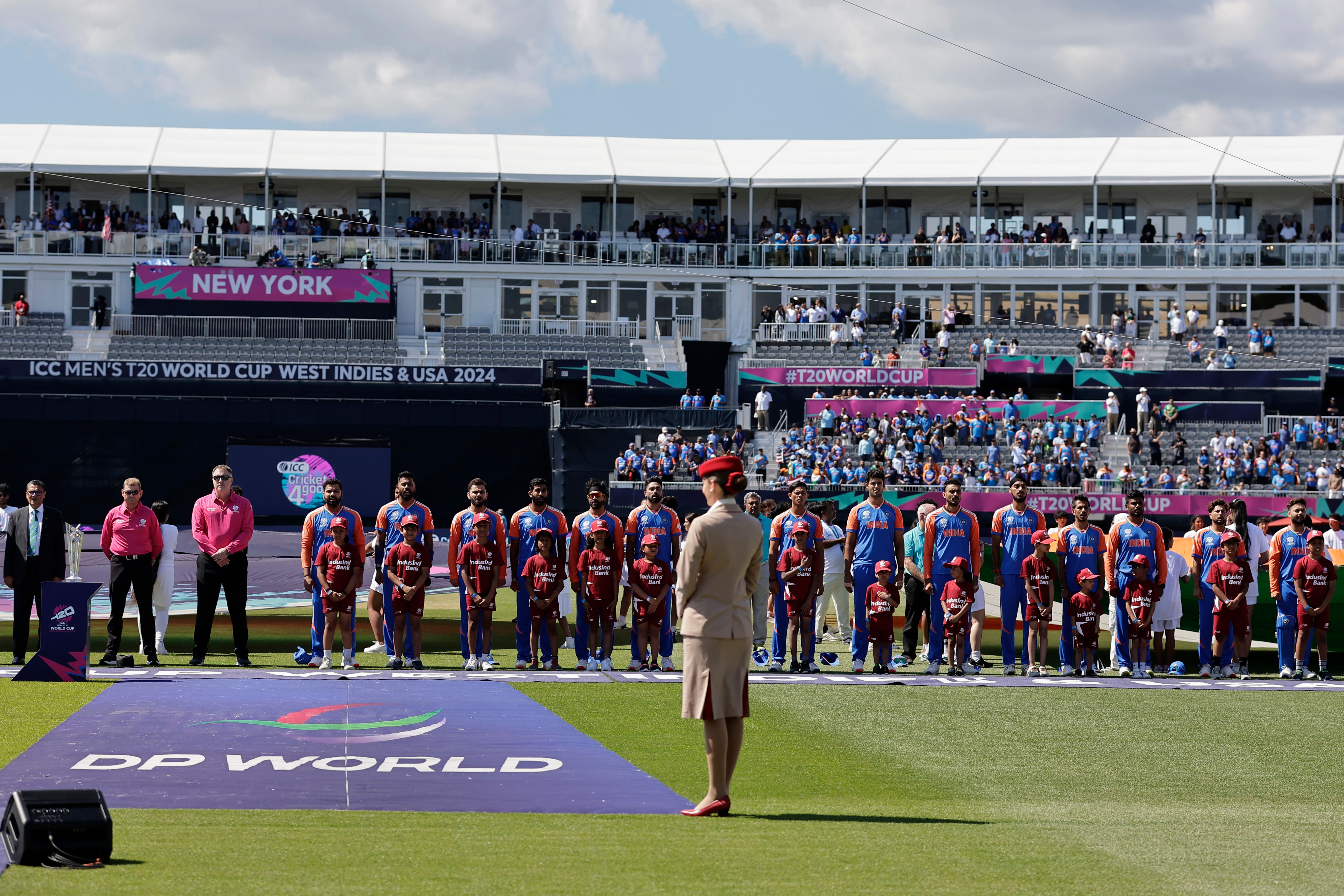 The Nassau County International Cricket Stadium in Long Island has hosted matches at the T20 World Cup (Adam Hunger/AP).