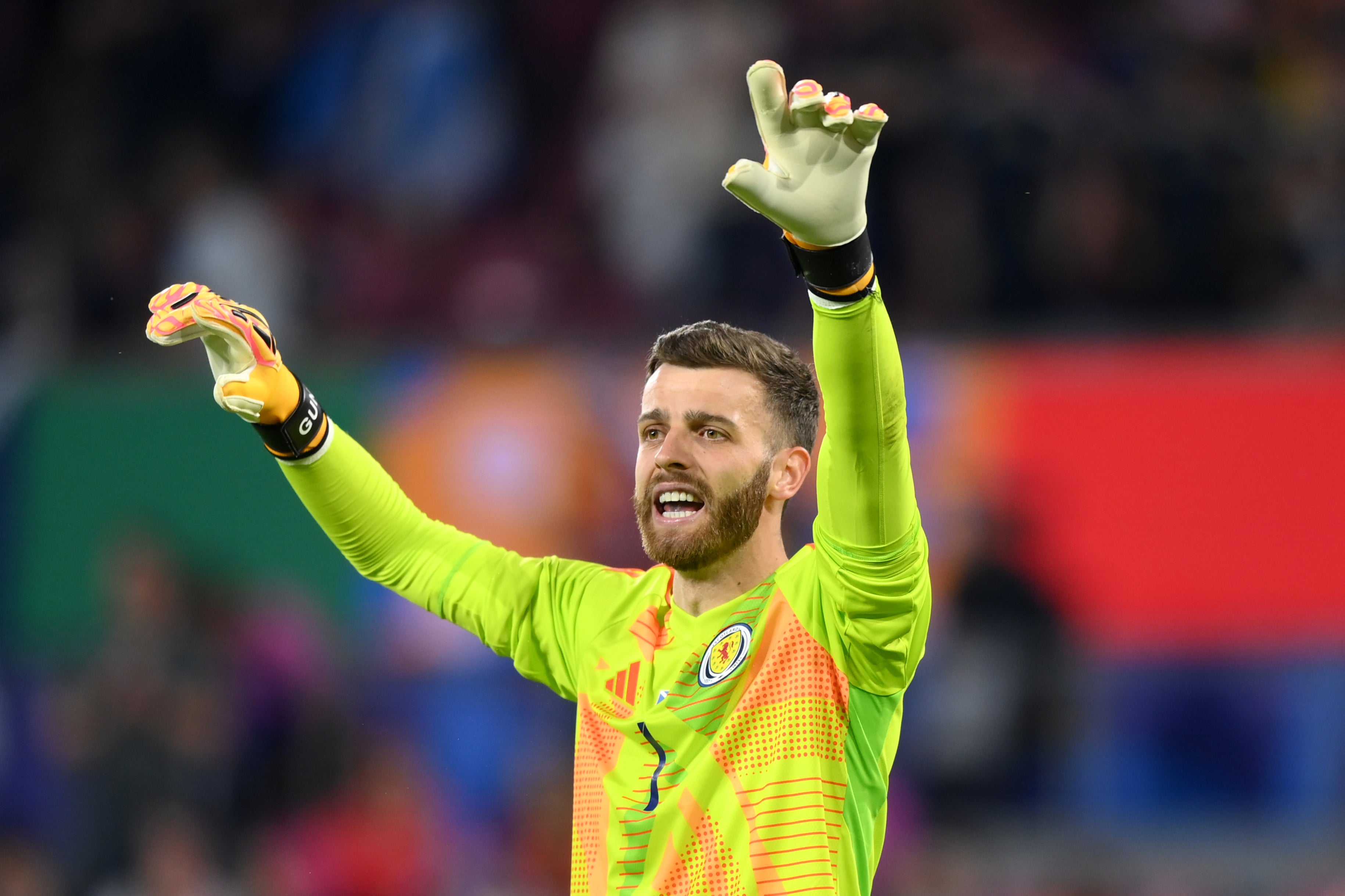 Angus Gunn made a couple of key saves for Scotland