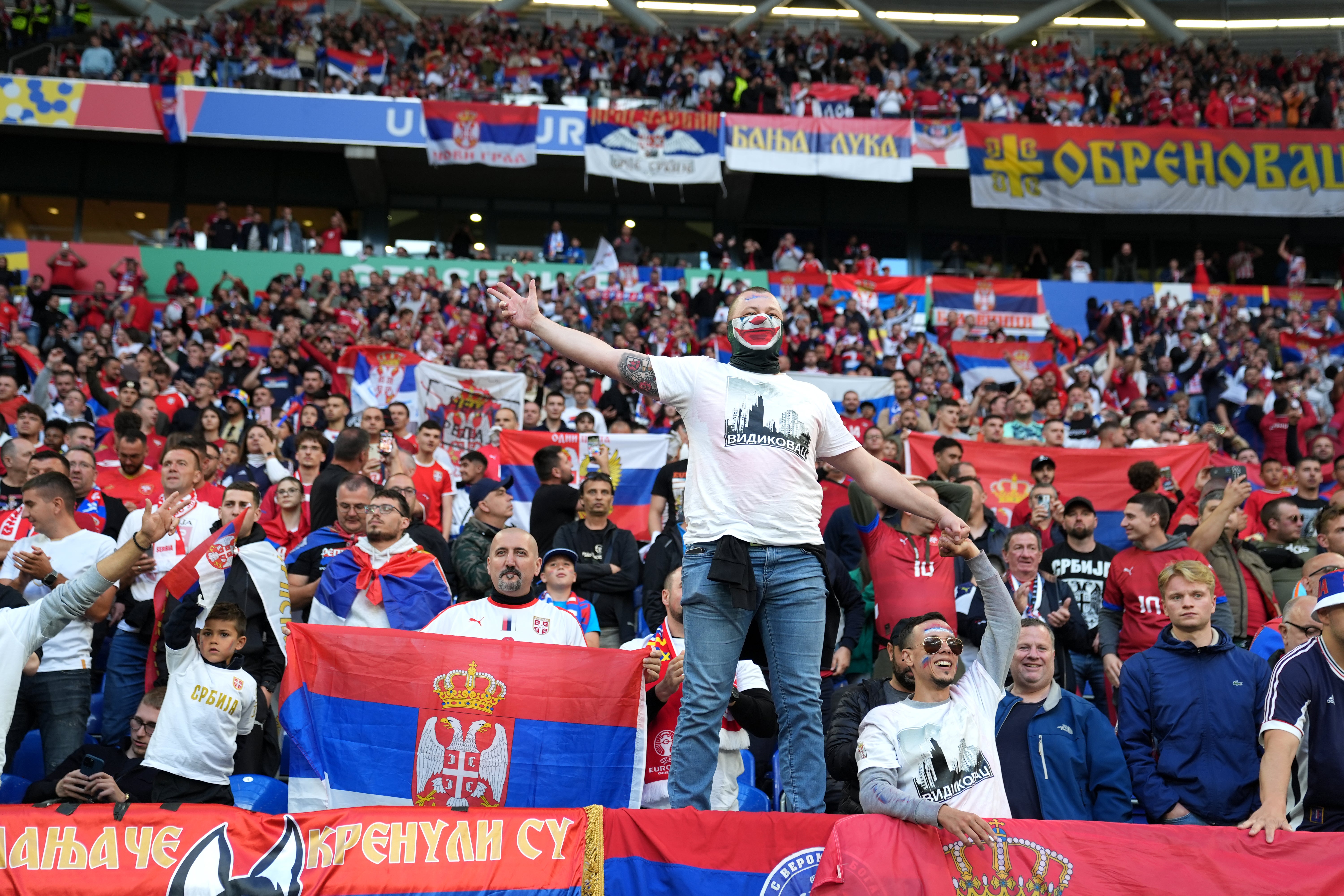 Serbia fans were criticised for their actions ahead of their Group C opener