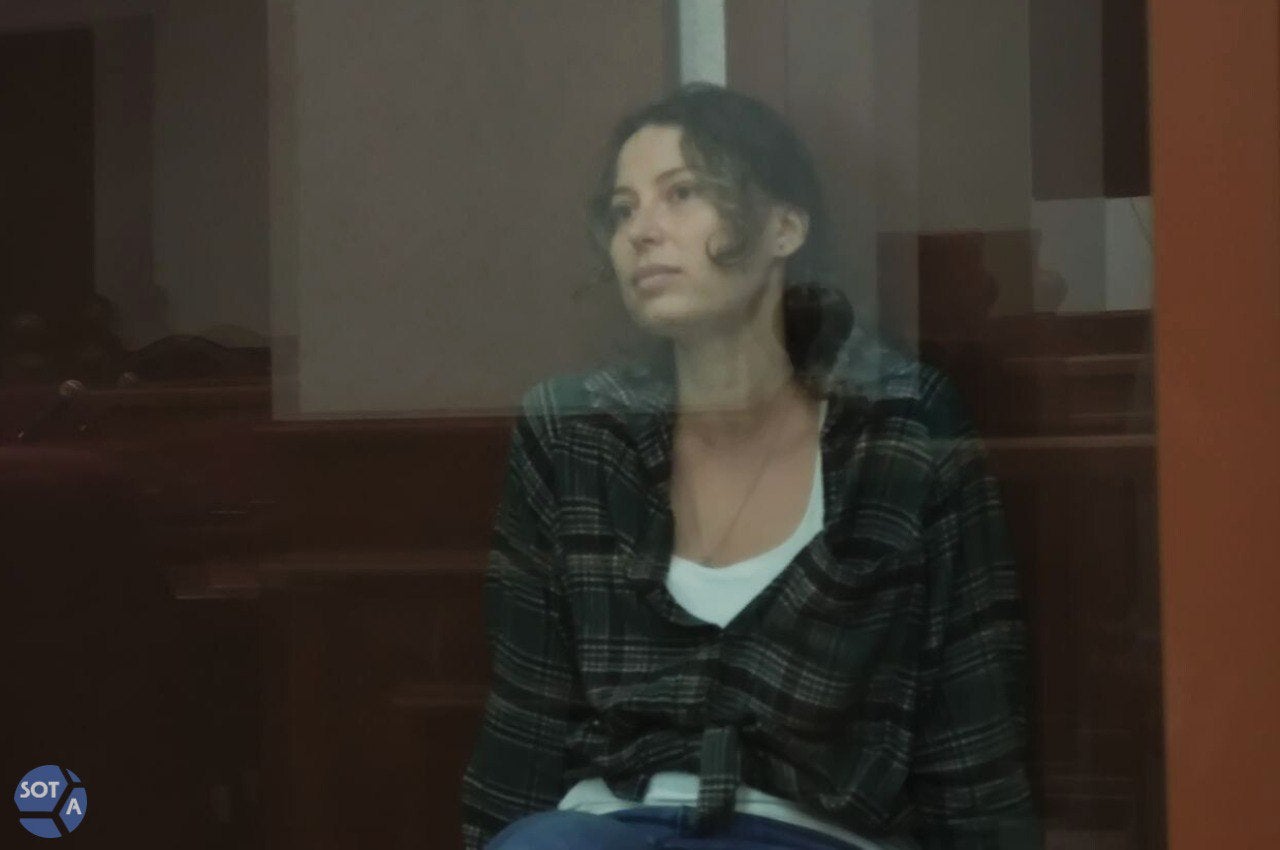 Ksenia Karelina, 33, pictured at the beginning of her trial