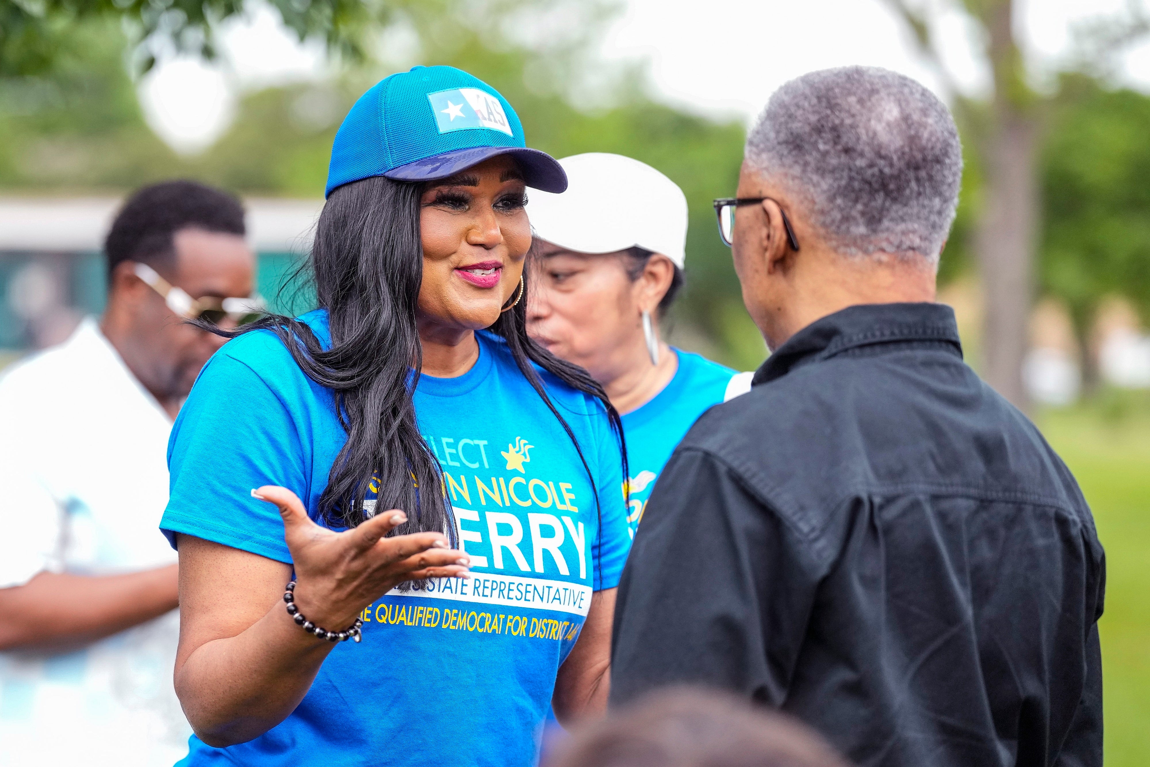 Texas State Rep. Shawn Thierry attends a campaign event in Houston on May 11