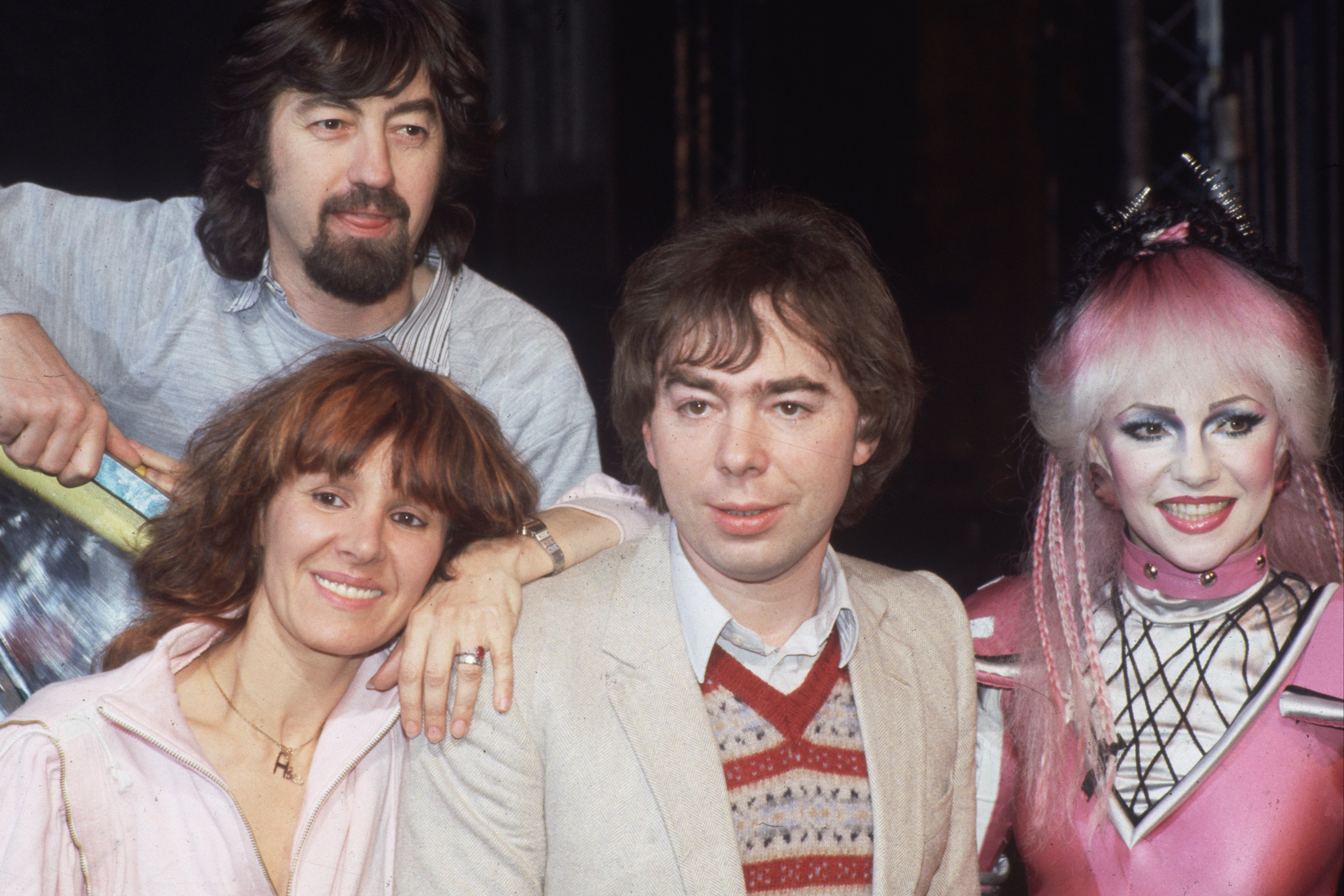 Director Trevor Nunn, far left, with choreographer Arlene Phillips, composer Andrew Lloyd Webber and performer Stephanie Lawrence