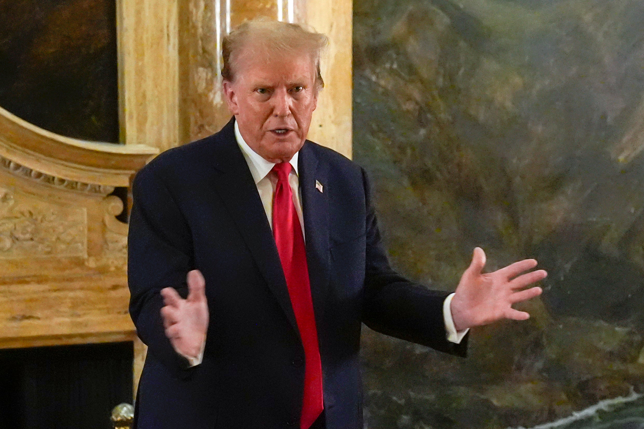 Donald Trump speaks to supporters at his -Mar-a-Lago compound on June 5.