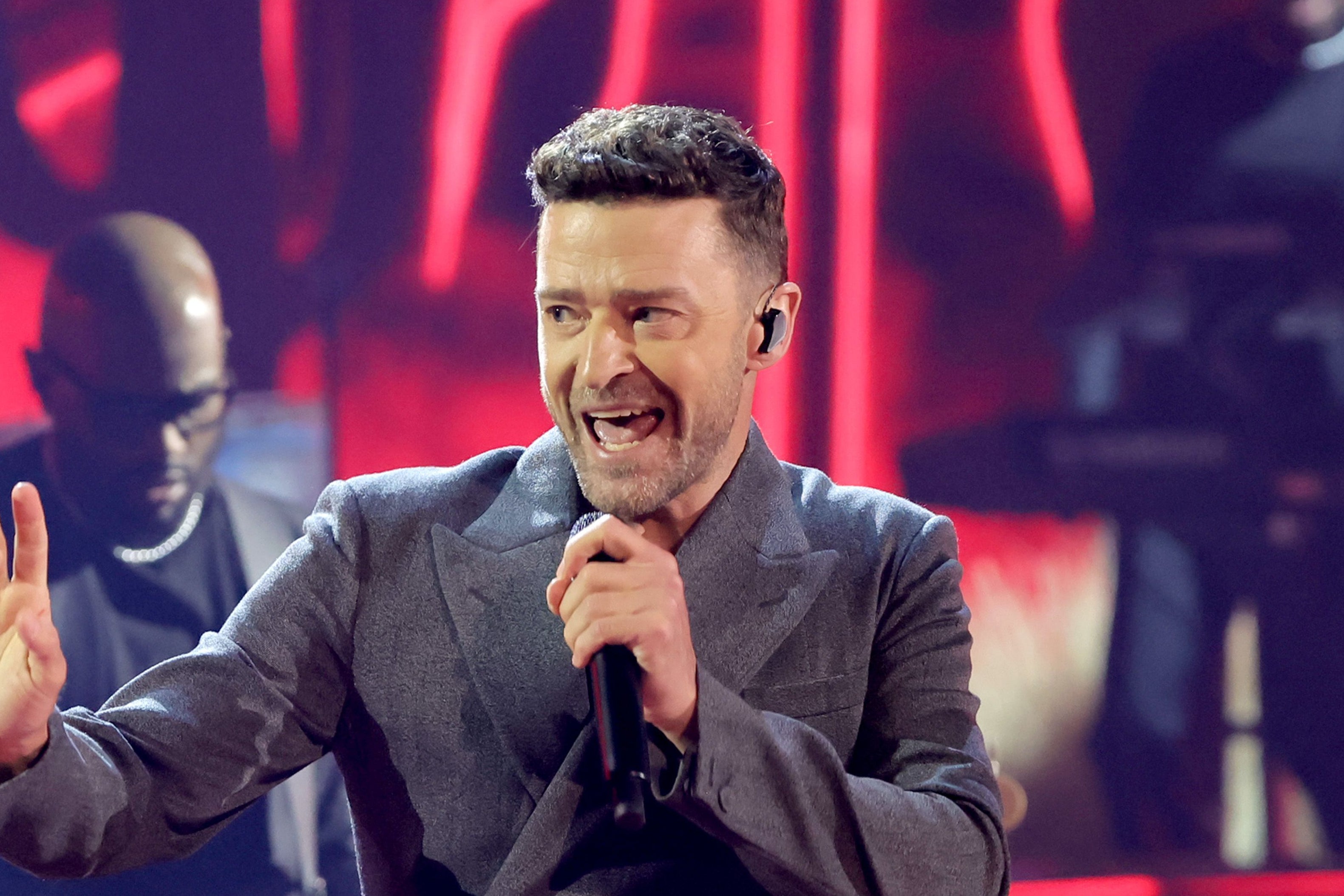 Timberlake performing in Los Angeles in April