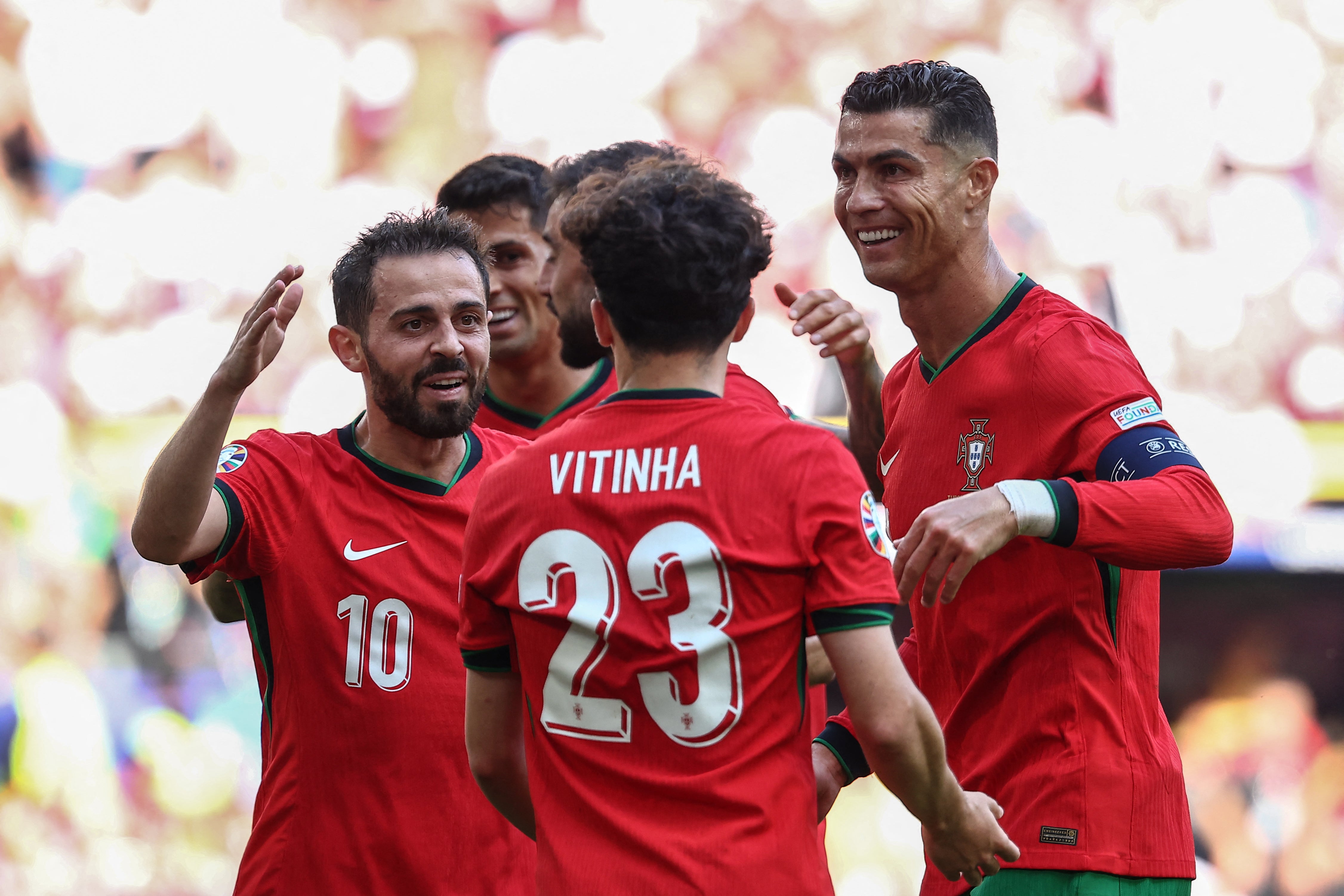 Bernardo Silva celebrates his opener for Portugal