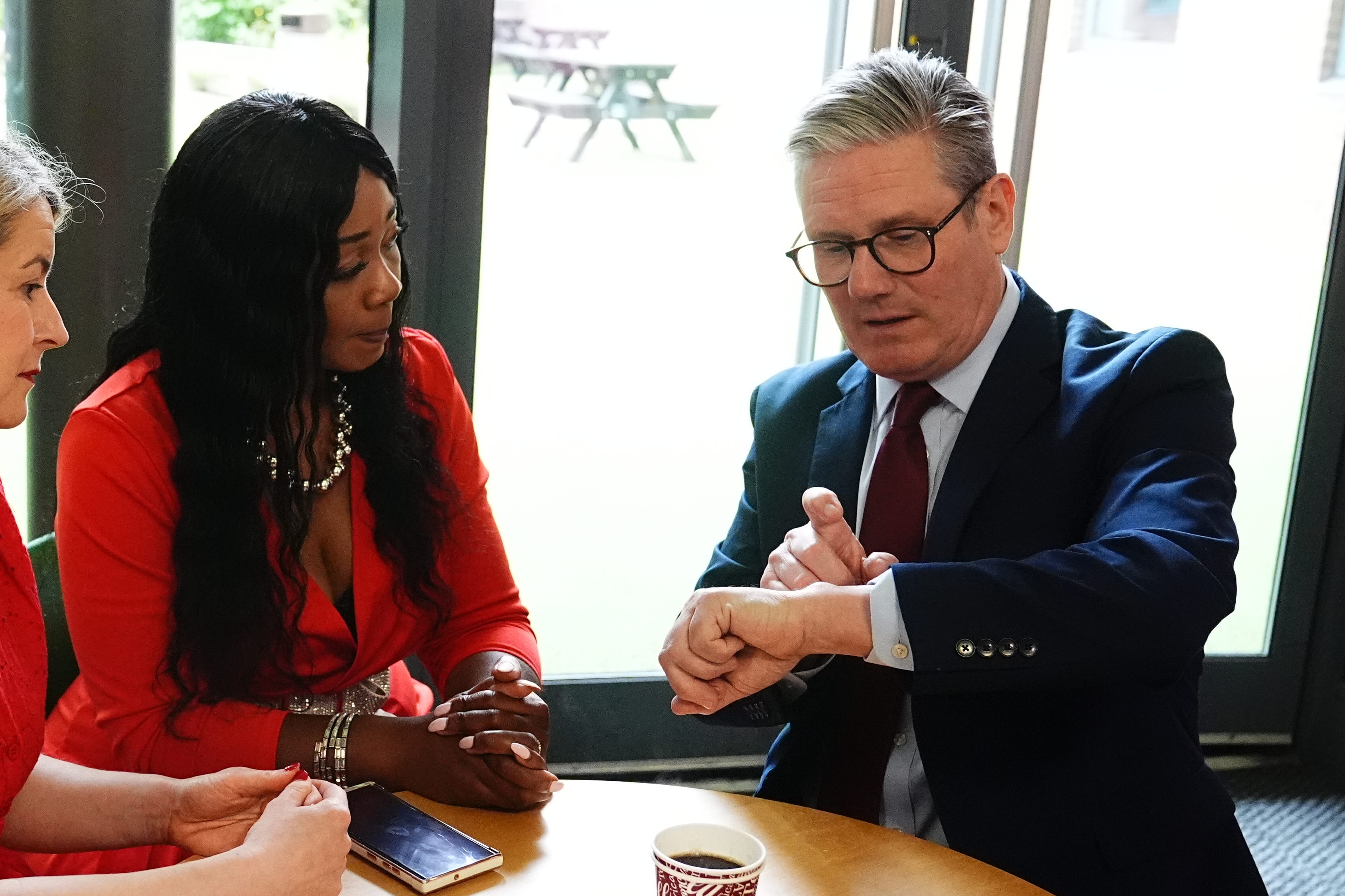 Labour Party leader Sir Keir Starmer attends a coffee morning with members of the Windrush generation at a school in Vauxhall, London