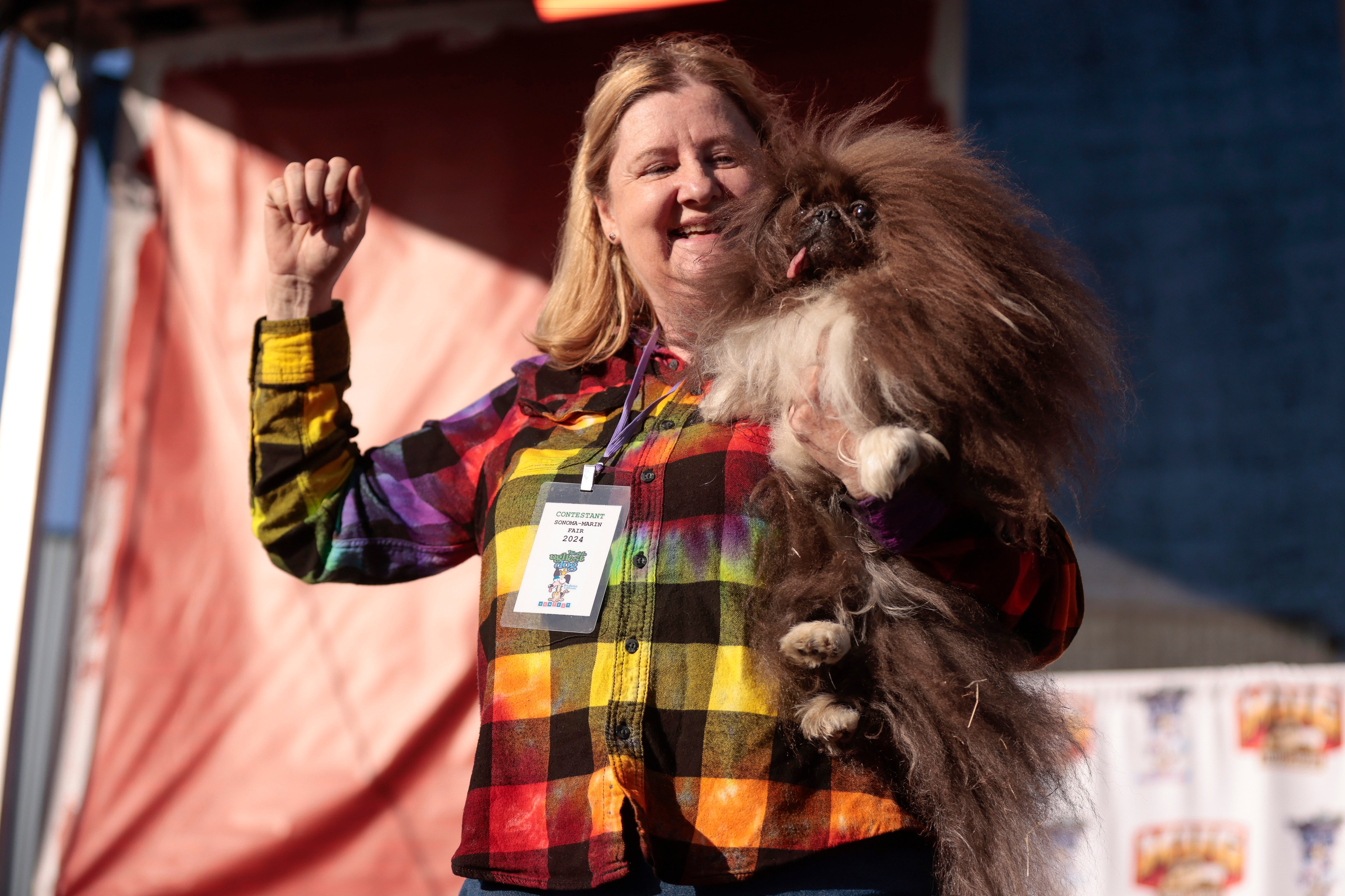 Wild Thang with his owner Ann Lewis after scooping the $5,000 prize