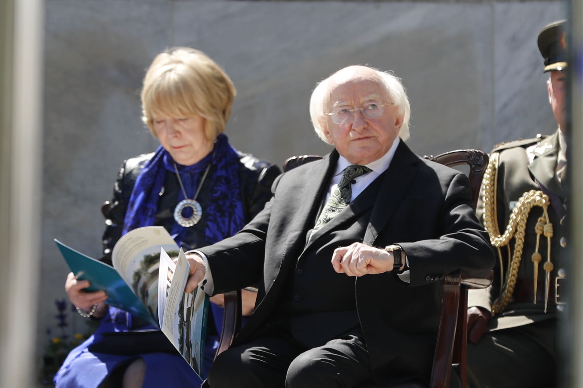 President of Ireland Michael D Higgins during a Stardust ceremony of commemoration at the Garden of Remembrance in Dublin (Damien Storan/PA)