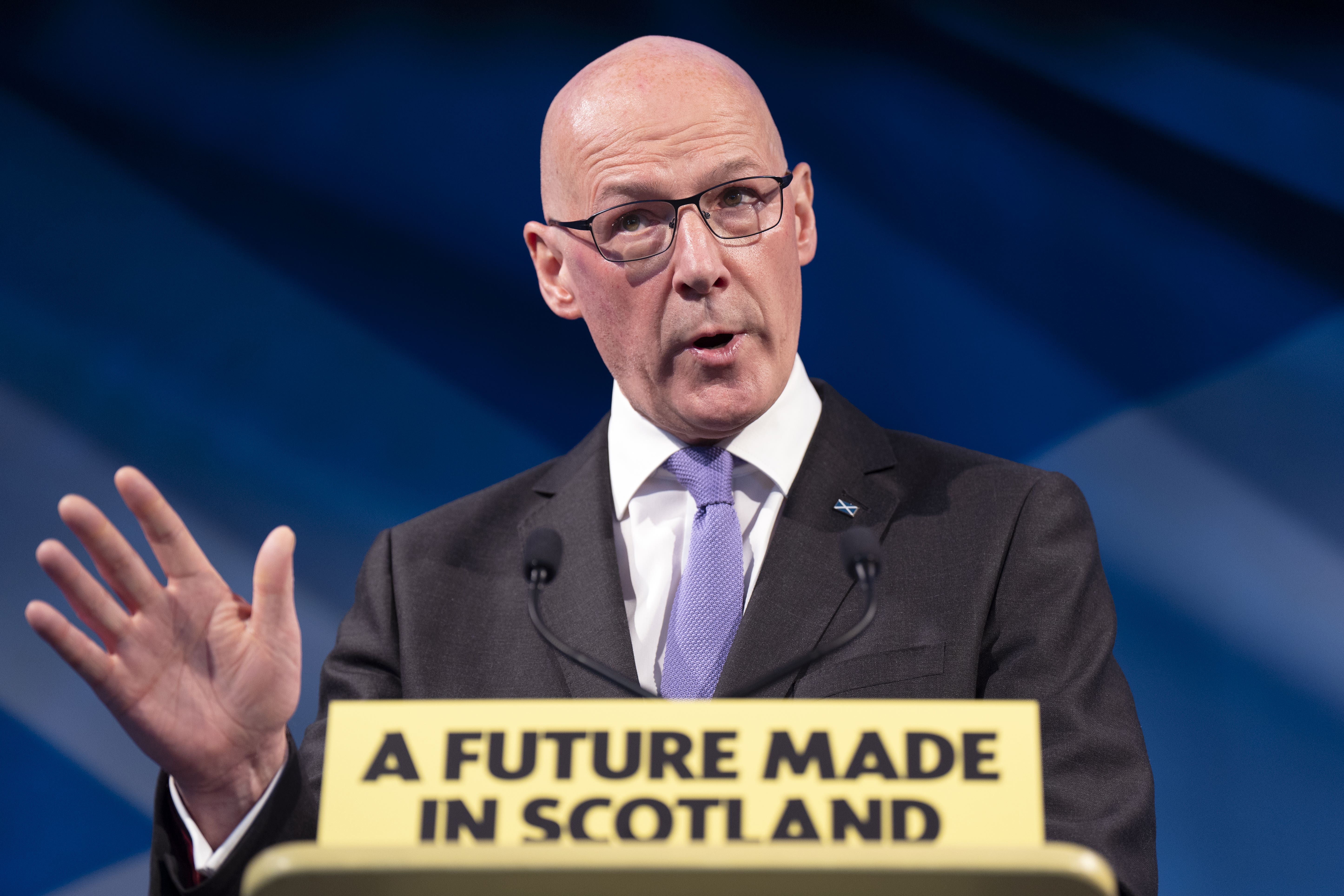 First Minister John Swinney will speak about Brexit during a campaign stop in Aberdeen on Monday (Jane Barlow/PA)