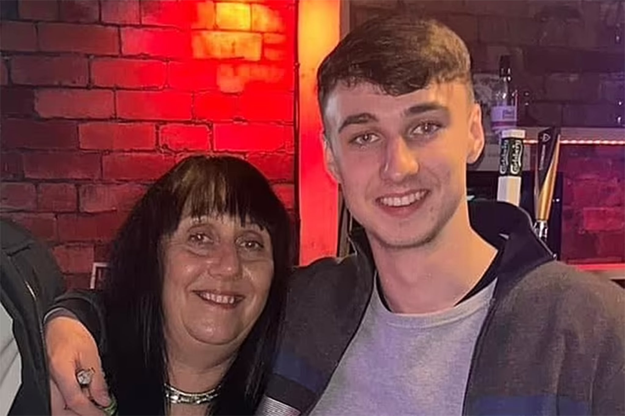 Jay Slater pictured with his mother, Debbie Duncan