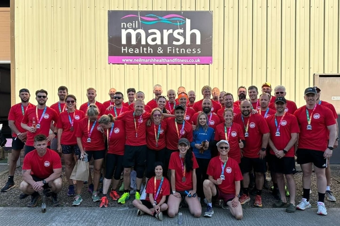 The group of runners who took on the challenge in aid of Caitlin Passey (Nick Passey/PA)