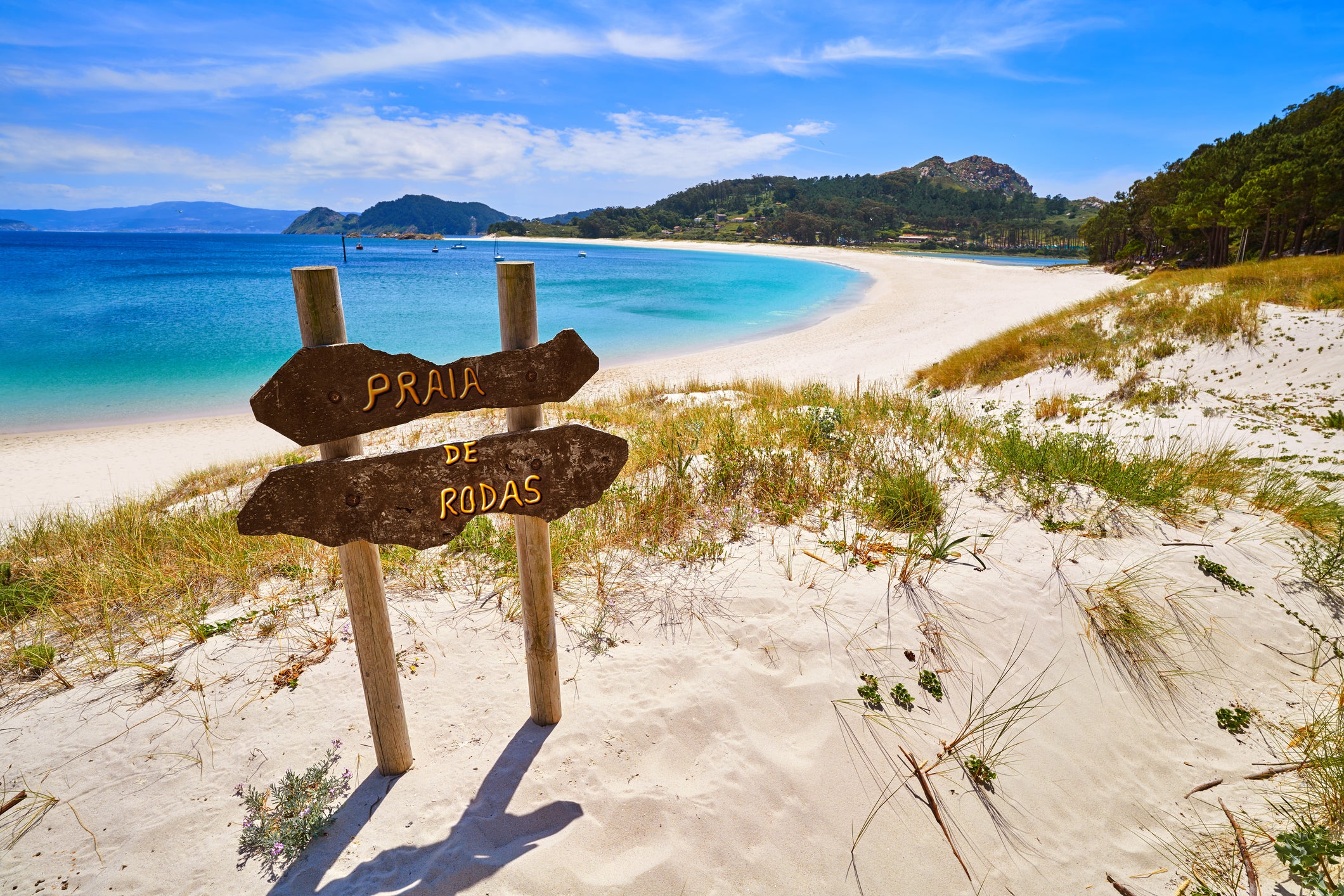 The 7km-long national park has no cars and broad sweeps of white sand