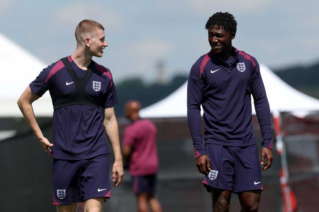 Adam Wharton (left) was not given the chance to break into the England XI in Germany