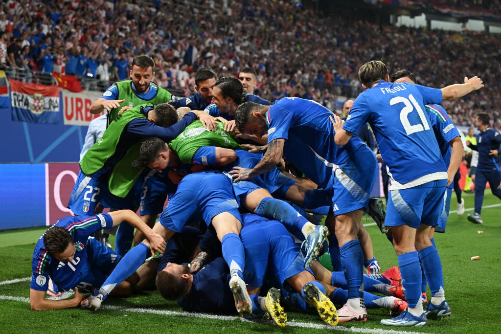 Mattia Zaccagni’s 98th-minute equaliser against Croatia sparked Italian euphoria