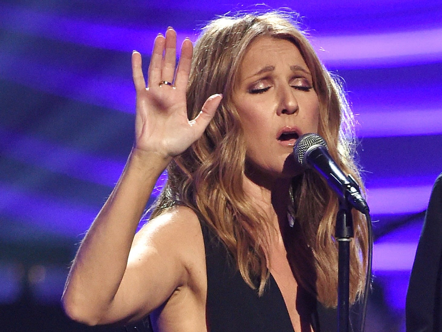 Céline Dion performing at the “Power of Love Gala” for the Cleveland Clinic Lou Ruvo Center for Brain Health in June 2015