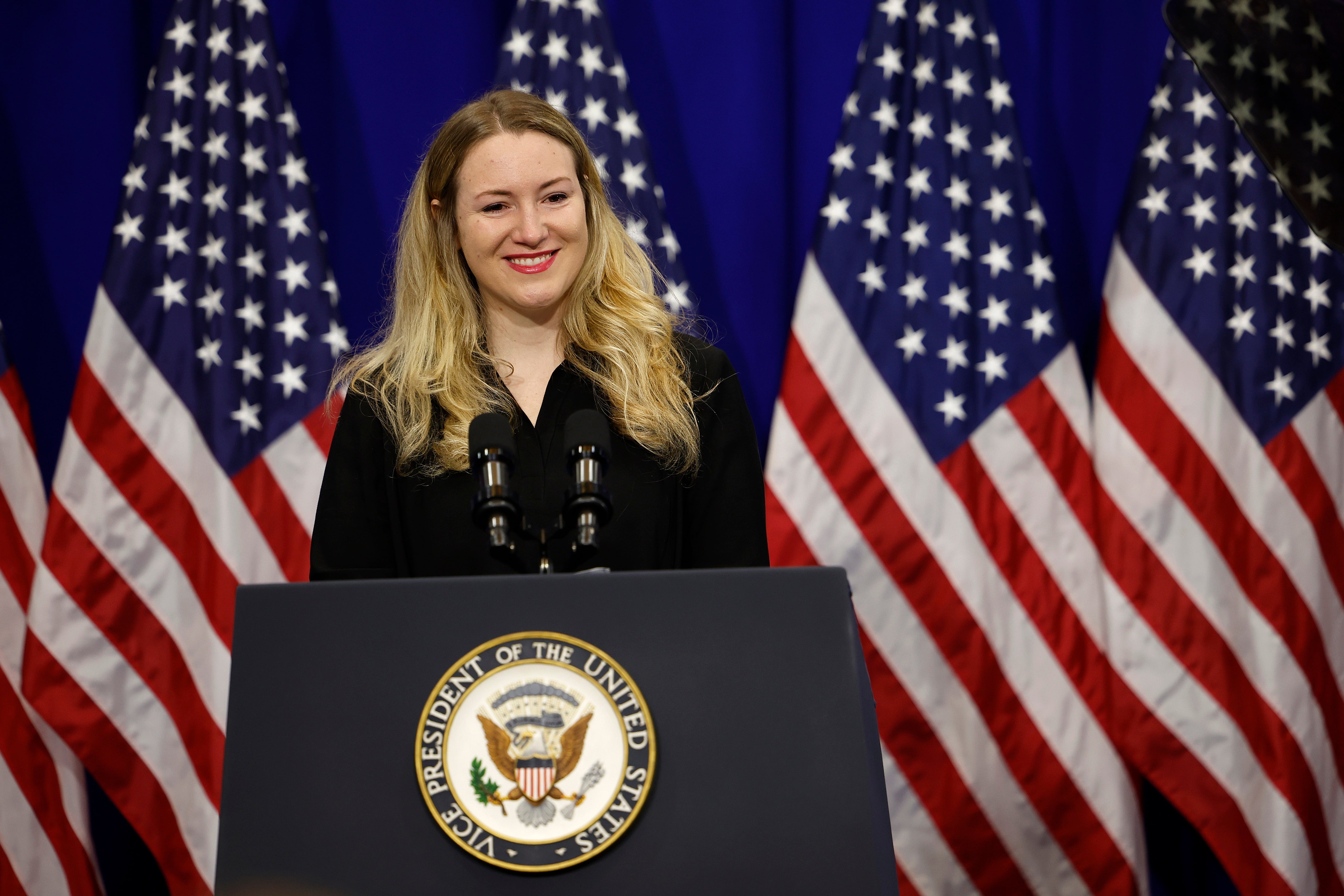 Kate Cox at a Maryland campaign event on Monday