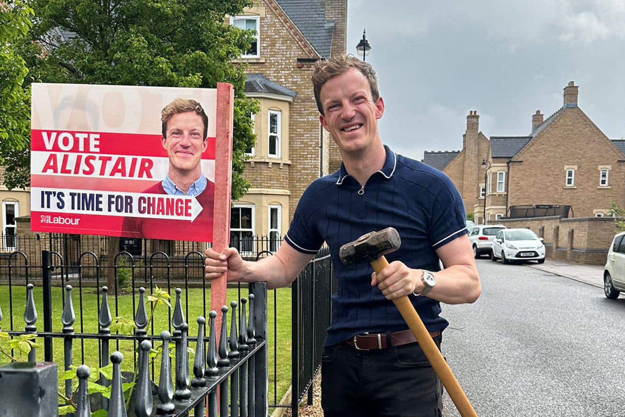 Alistair Strathern canvassing in Hertfordshire