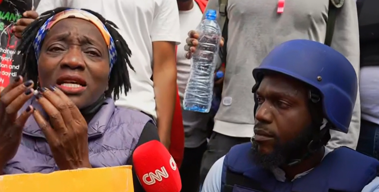 Auma Obama spoke to CNN amid the ongoing protests after being struck by teargas, she says