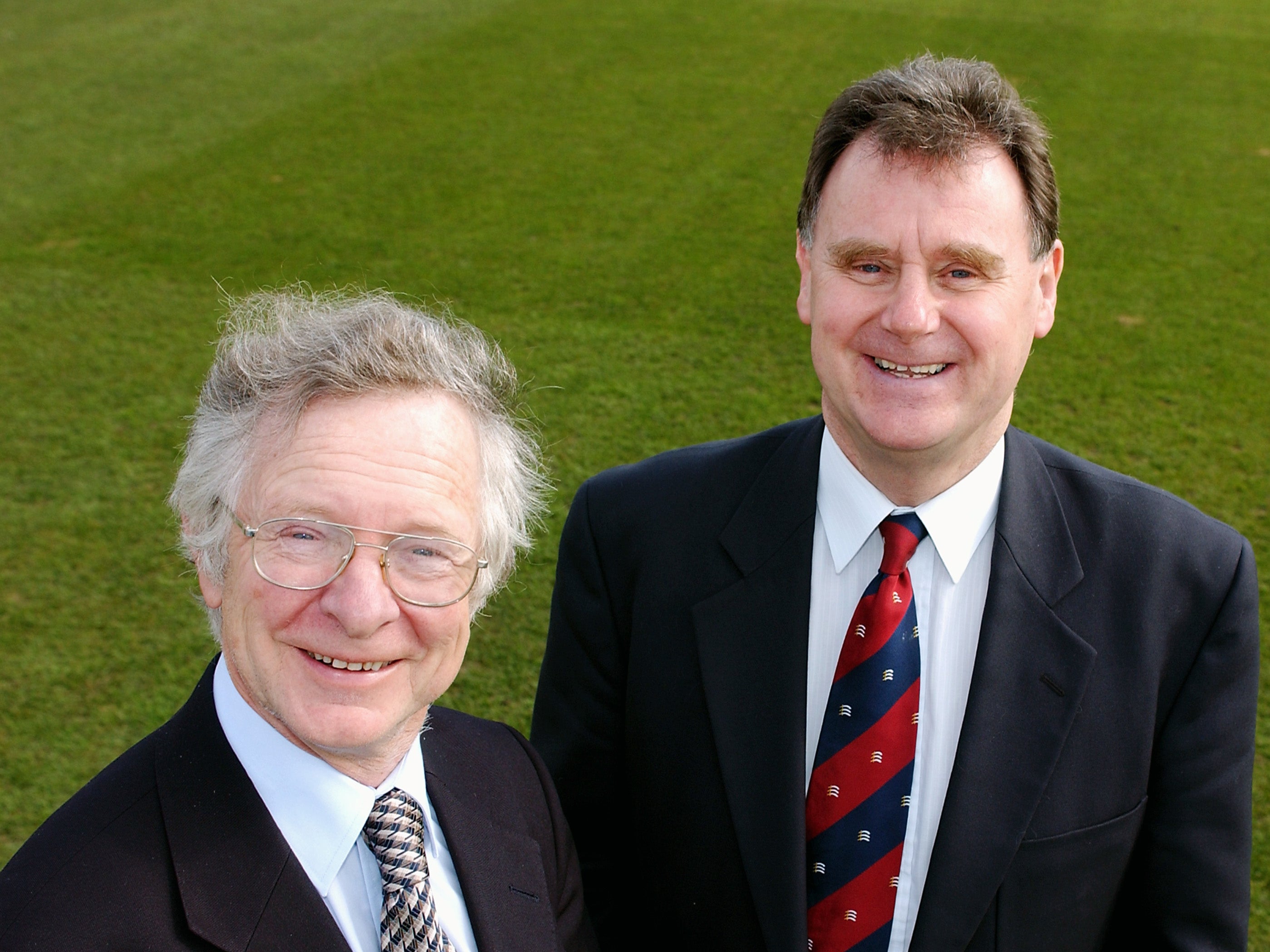 Frank Duckworth (left) and Tony Lewis at the County Ground in Northampton in 2003