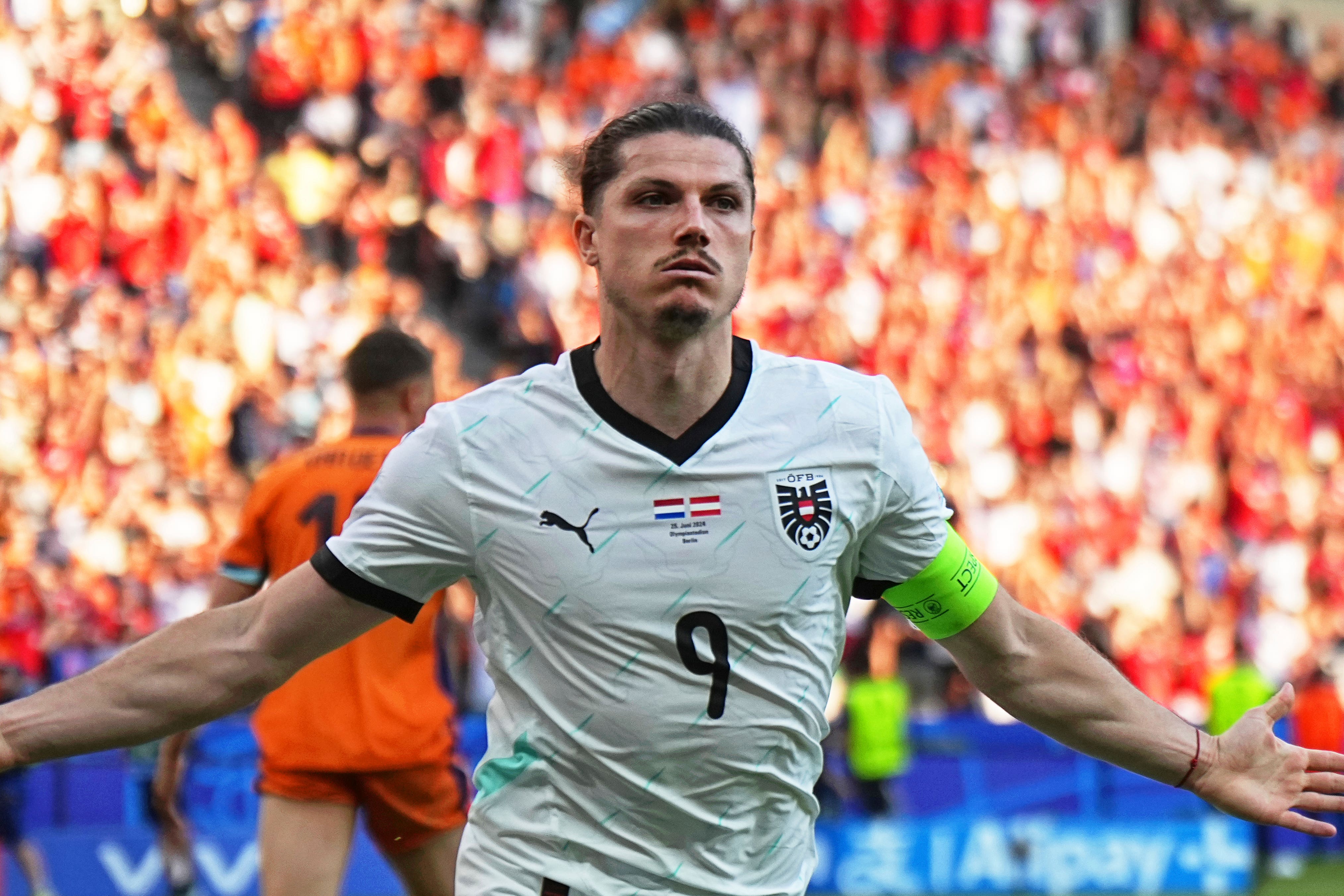 Marcel Sabitzer scored Austria’s winner against the Netherlands (Michael Kappeler/AP)