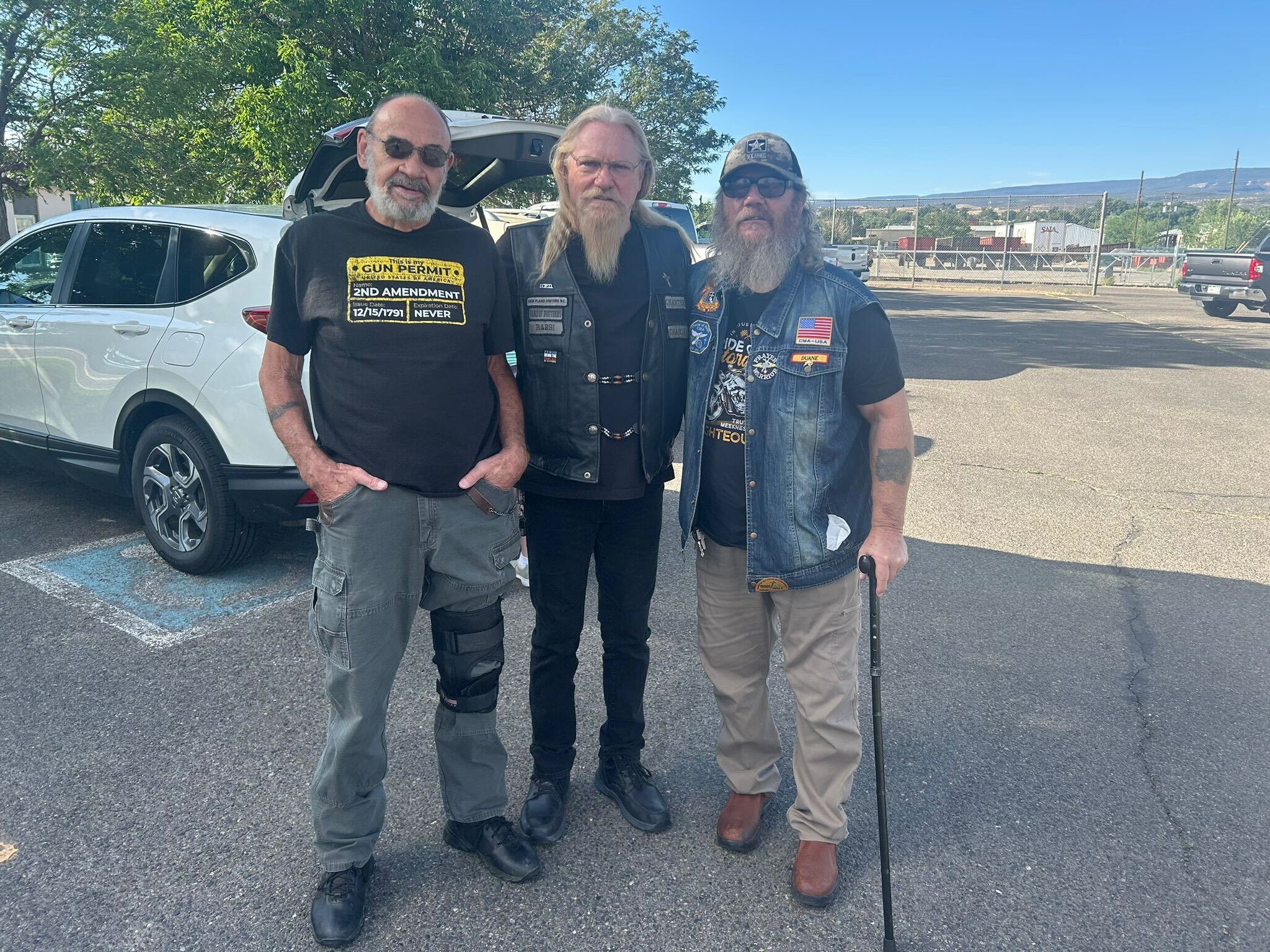 Colorado voters, friends and Boebert fans: from left is Mark Undem, center is Doug Murphy and Dwuane Jessee on the right