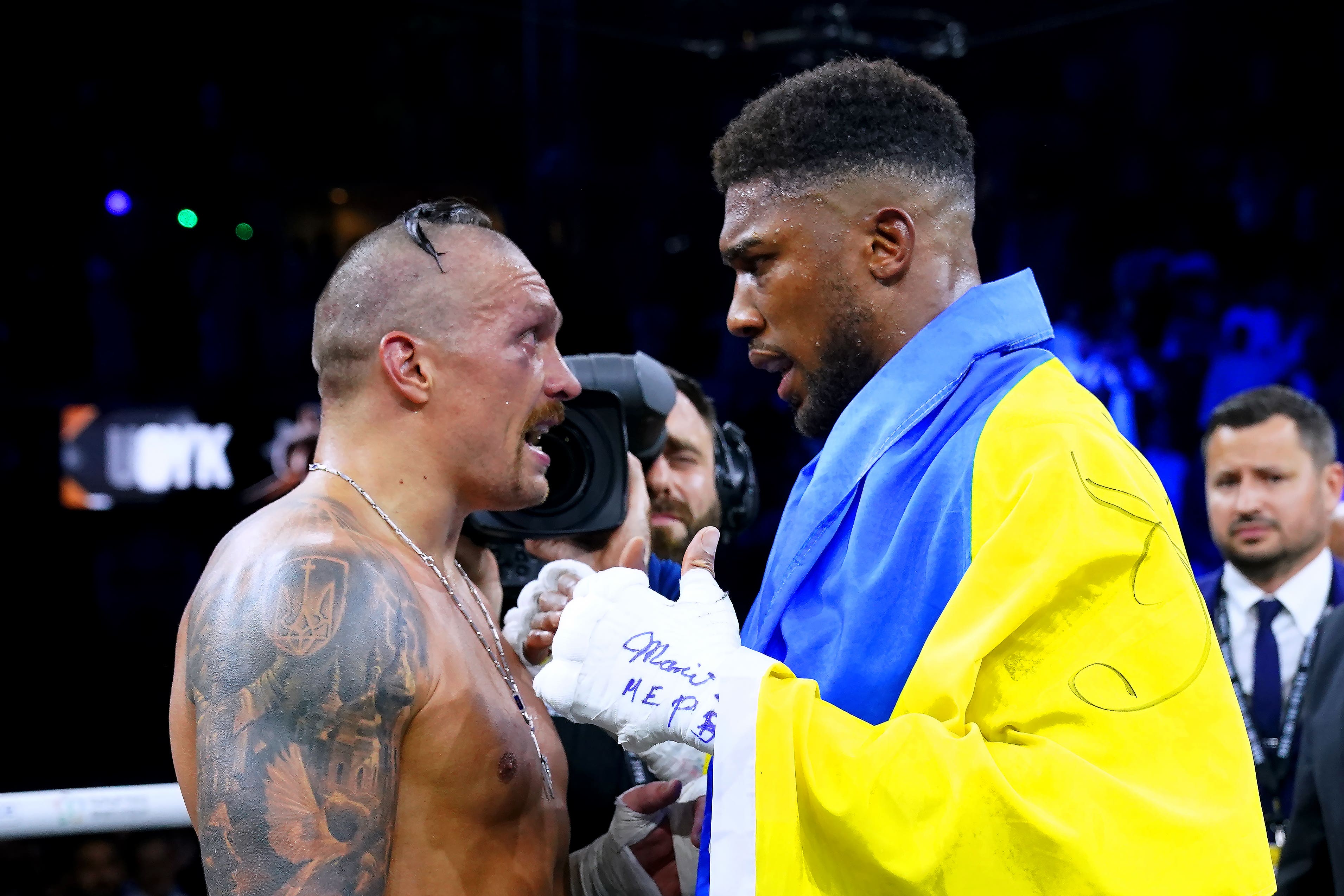 Anthony Joshua (right) lost to Oleksandr Usyk on points in 2021 and 2023