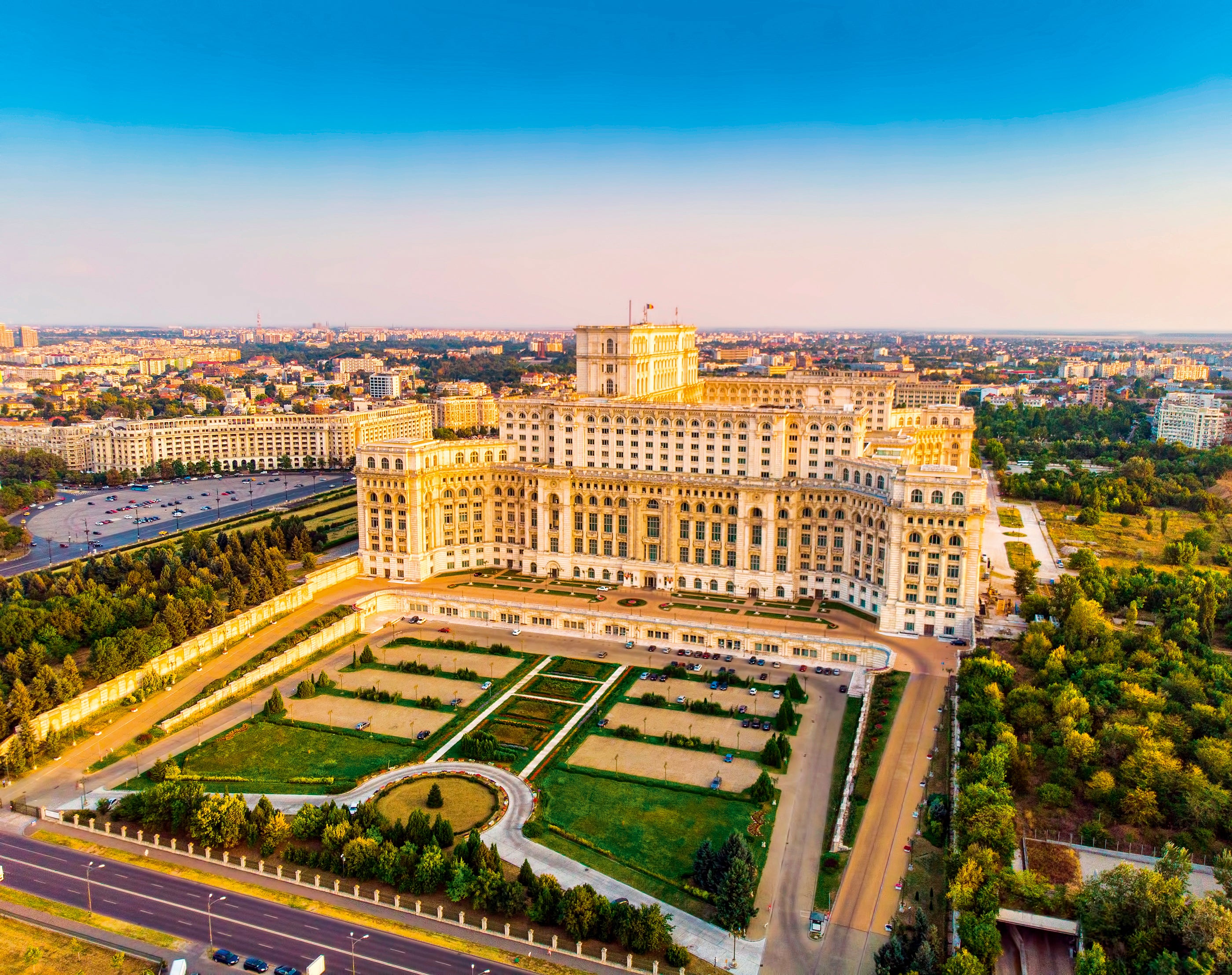 The Palace of Parliament, one of the largest administrative buildings in the world