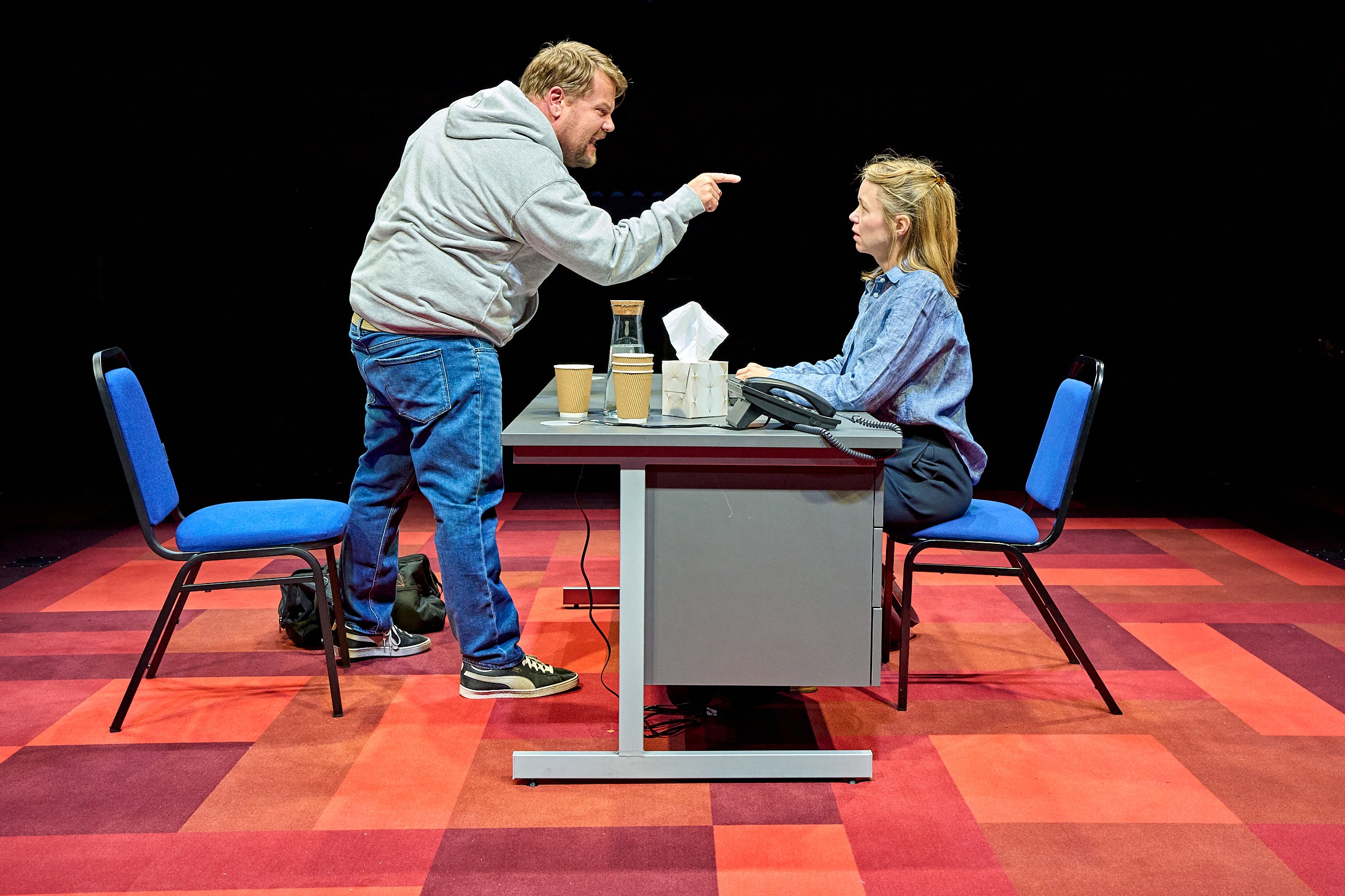 James Corden and Anna Maxwell Martin in ‘The Constituent’ at The Old Vic