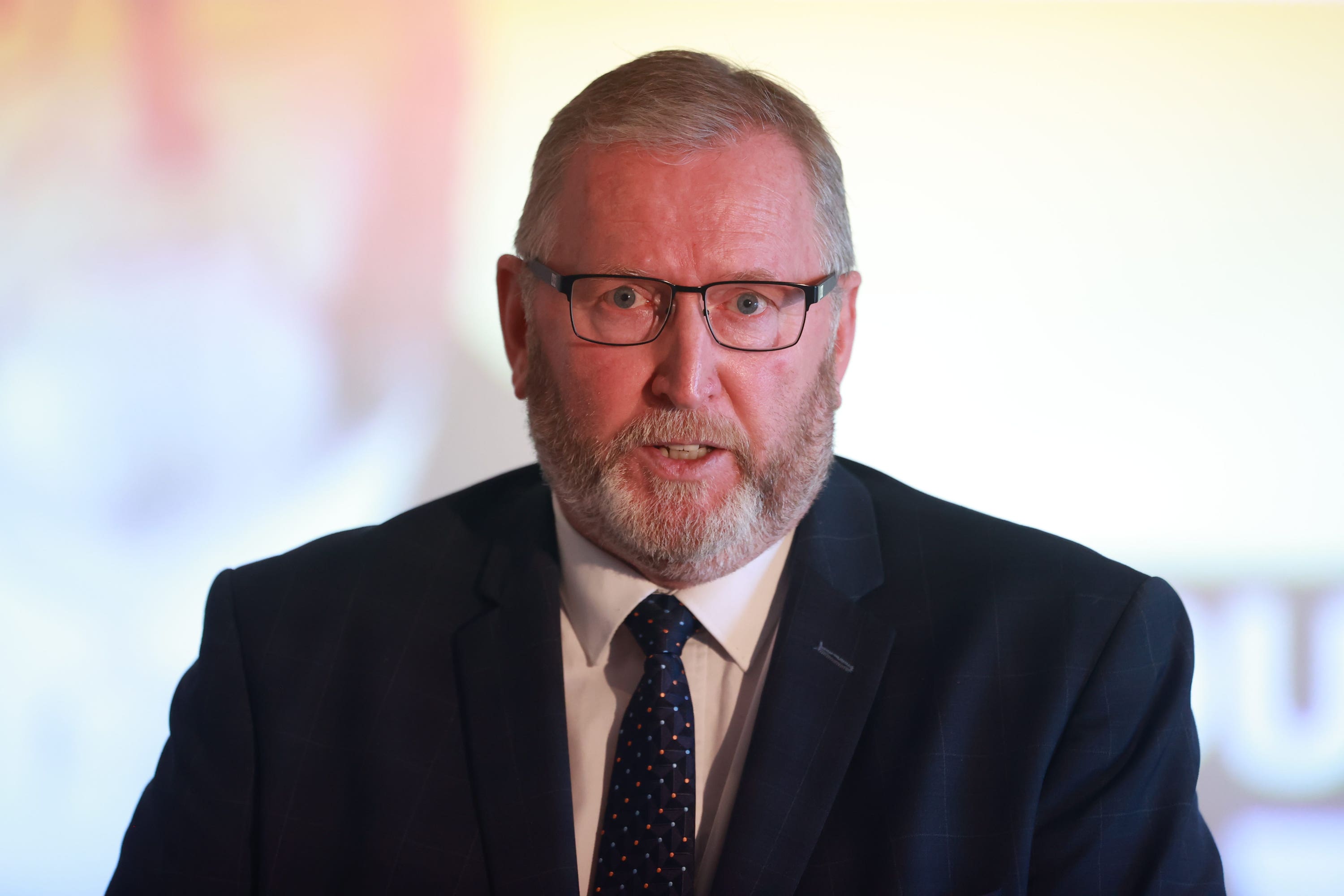 Doug Beattie, leader of the Ulster Unionist Party (UUP) speaks during his party’s manifesto launch at the Stormont Hotel in Belfast (Liam McBurney/PA)