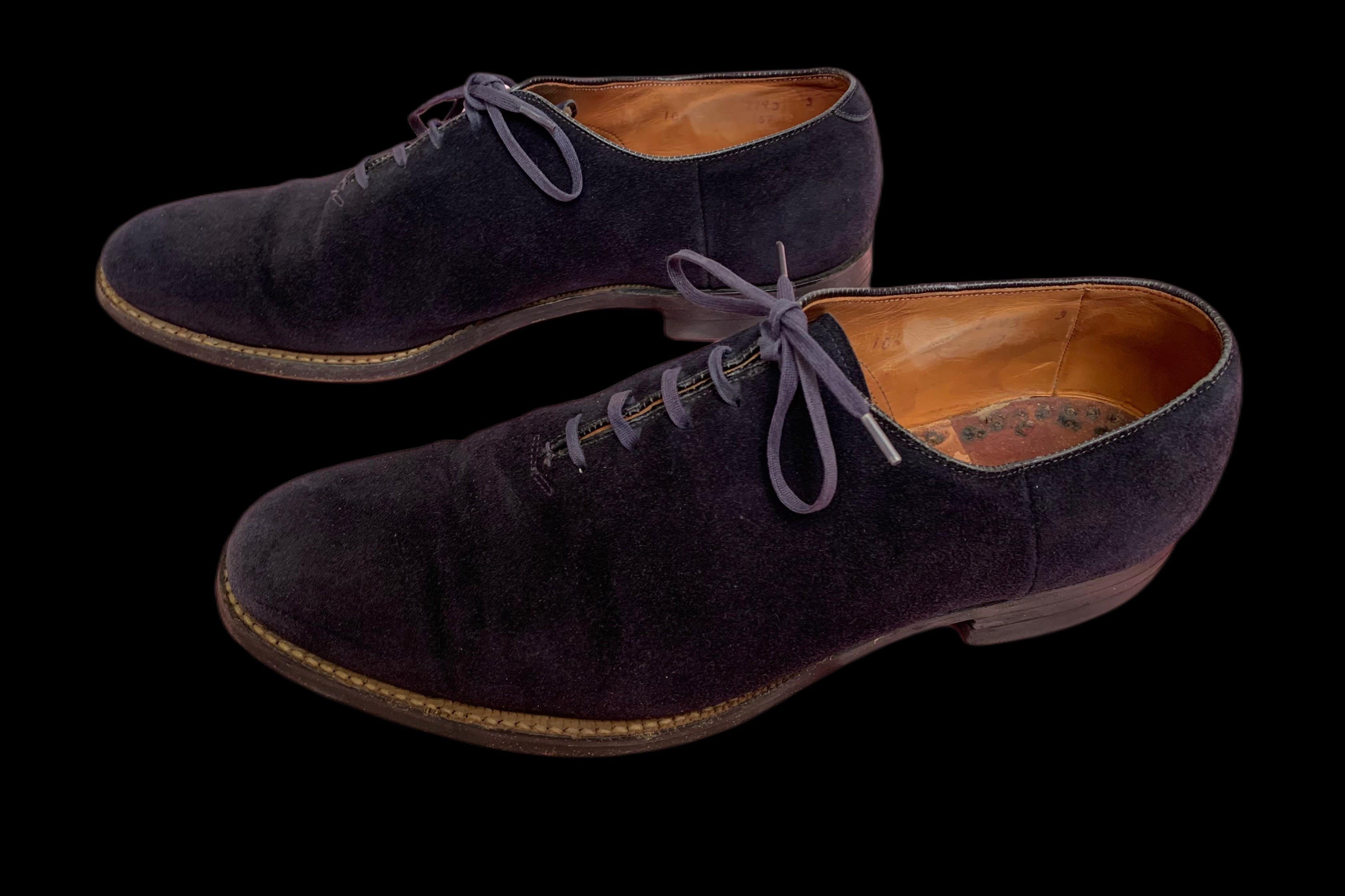 Elvis Presley’s blue suede shoes, which are going under the hammer on Friday at an auction in Wiltshire (Henry Aldridge & Son/PA)