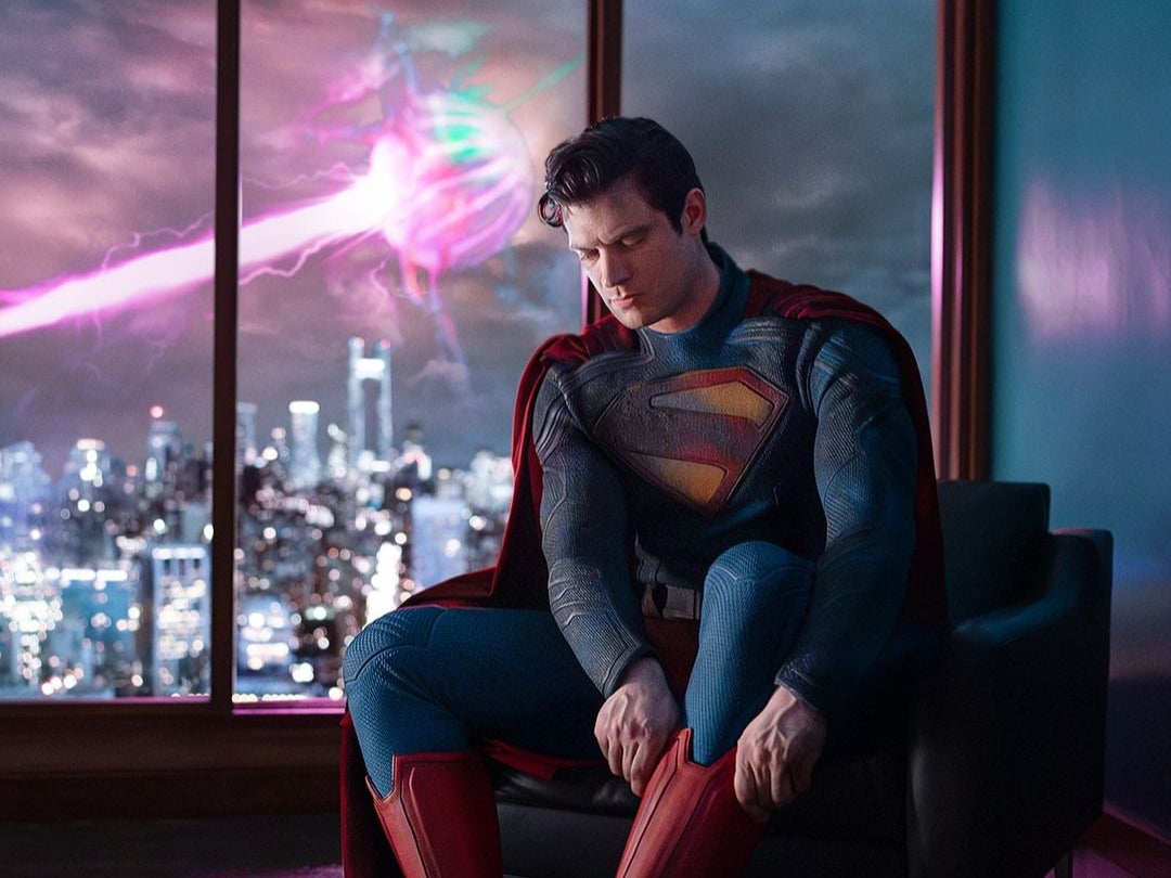 David Corenswet as Superman in the forthcoming DC movie from director James Gunn