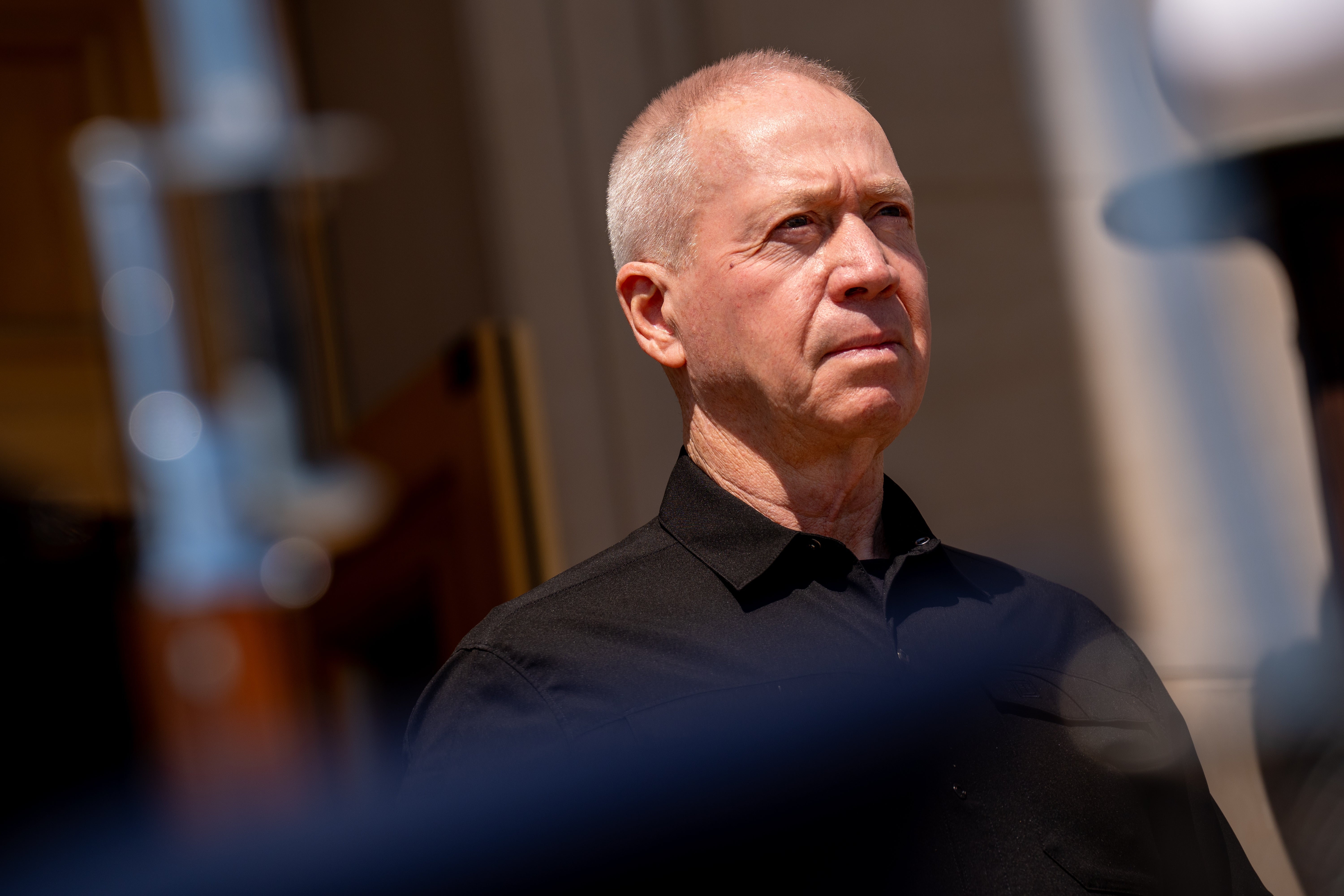 Israel’s defence minister Yoav Gallant stands during an honour cordon at the Pentagon in Arlington, Virginia