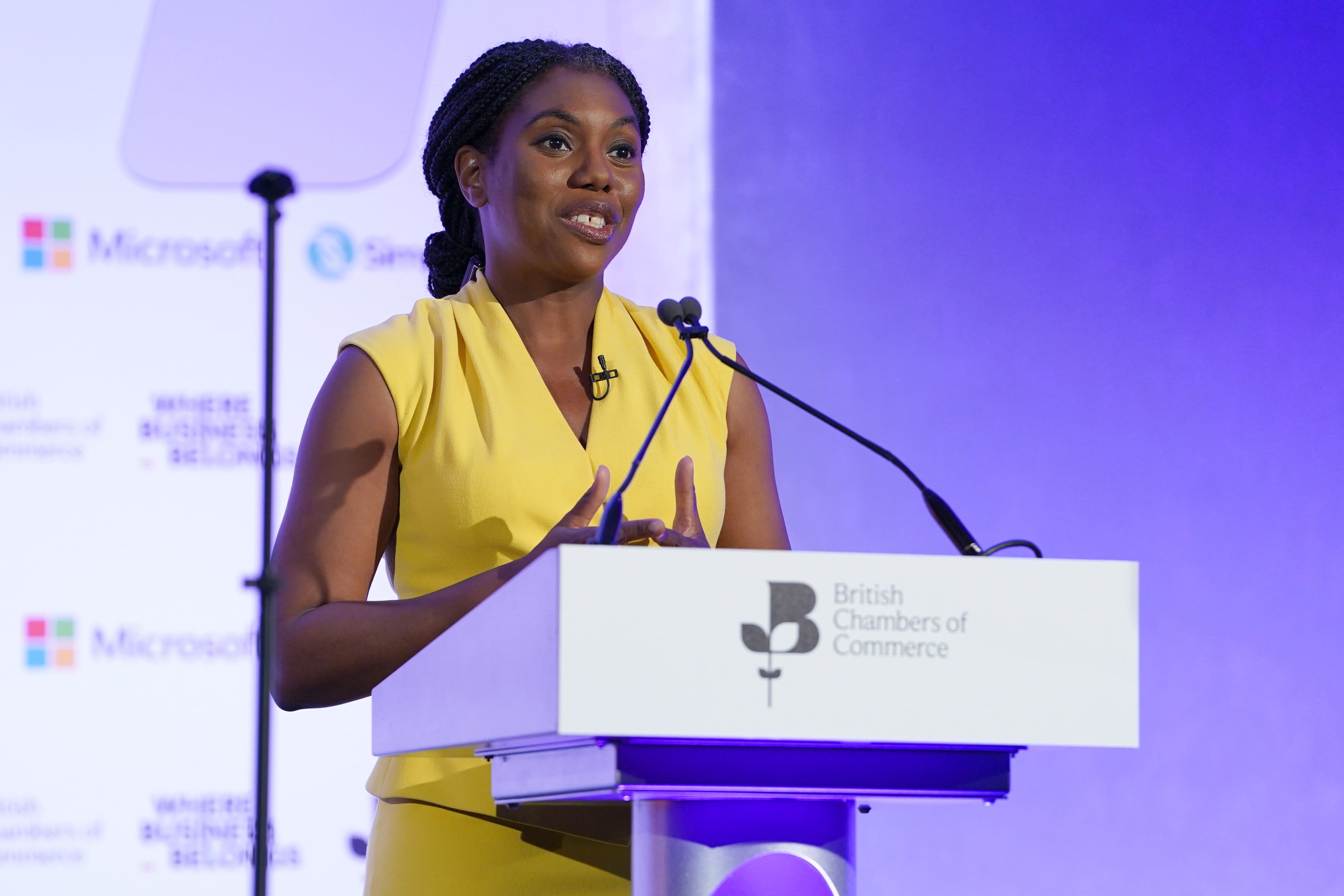 Business Secretary Kemi Badenoch at The British Chambers of Commerce annual conference 2024 (Lucy North/PA)