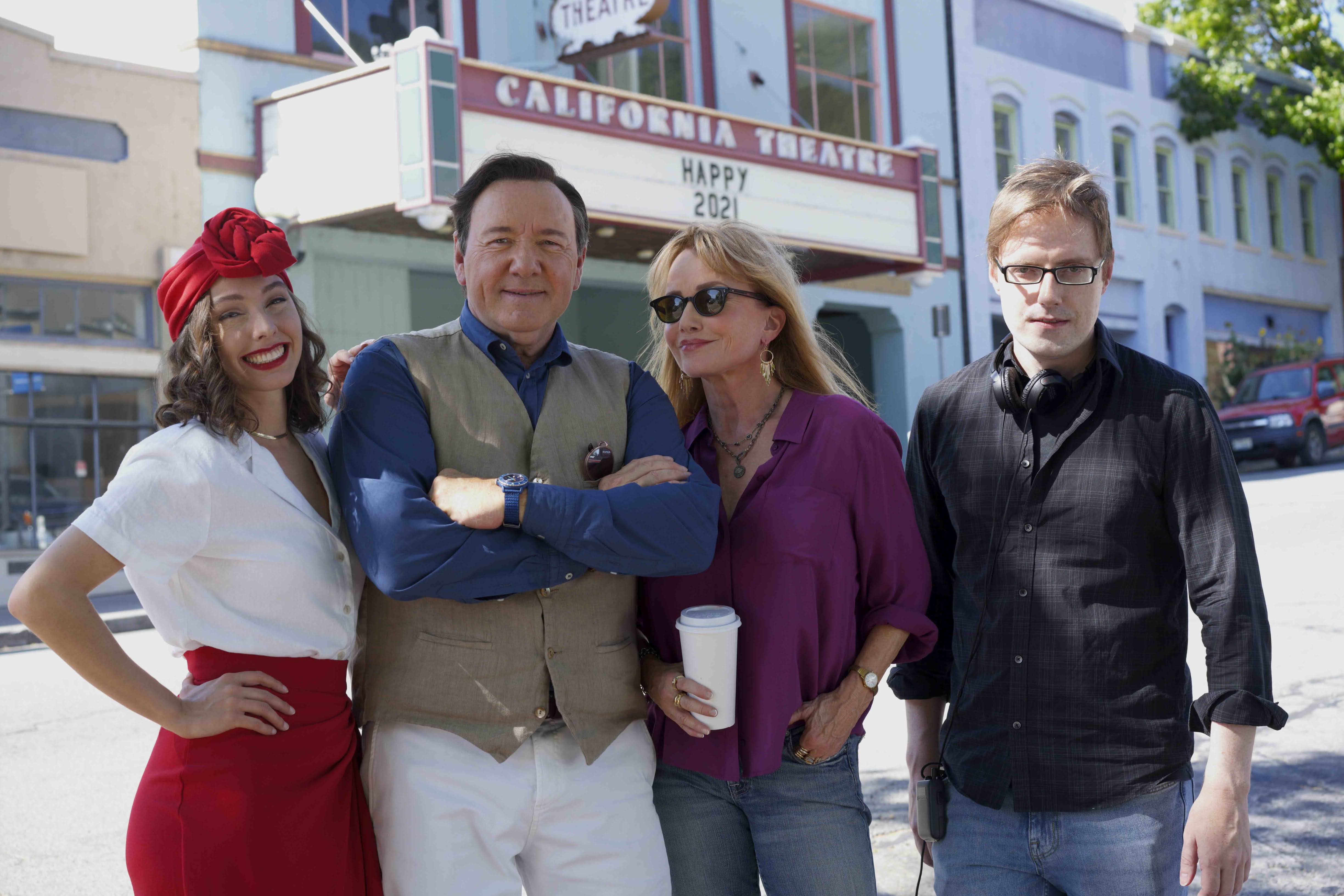 Jet Jandreau, Kevin Spacey, Rebecca De Mornay and Michael Zaiko Hall on the set of ‘Peter Five Eight’