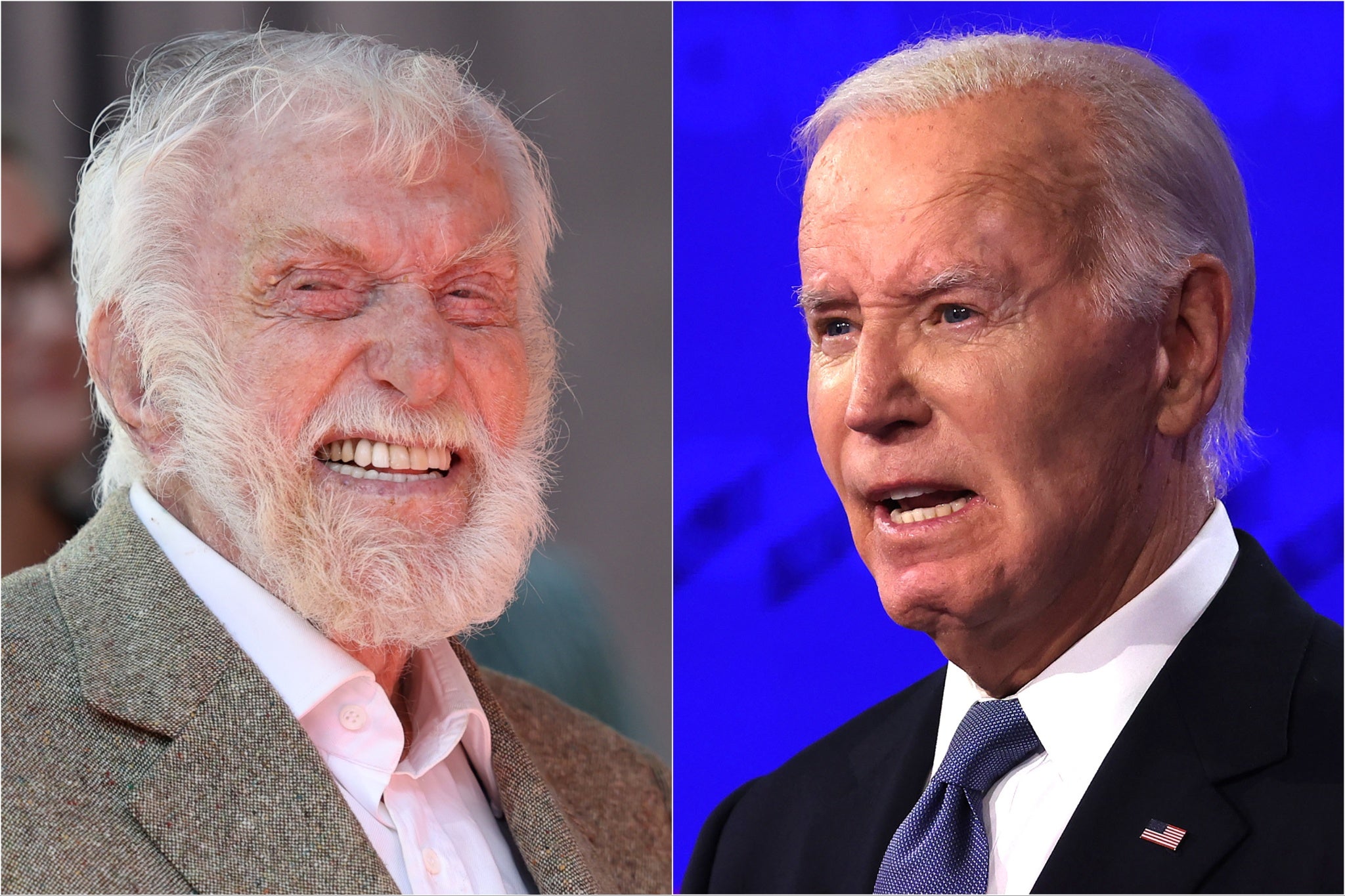 Dick Van Dyke (left) has announced his support for President Joe Biden