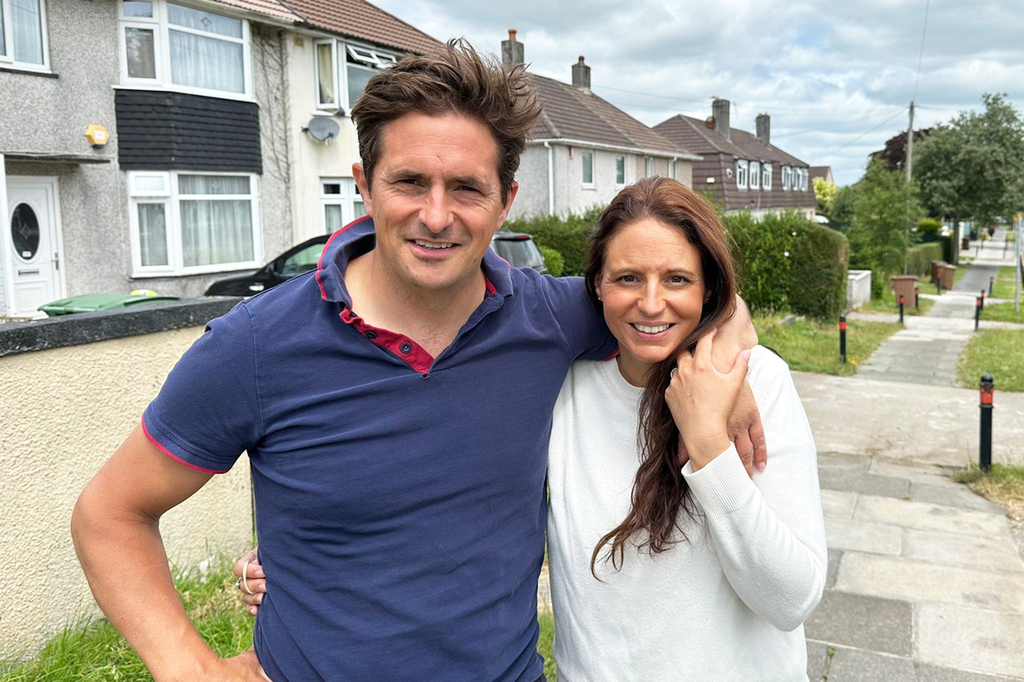 Johnny Mercer is joined by his wife Felicity Cornelius-Mercer during canvassing in Plymouth