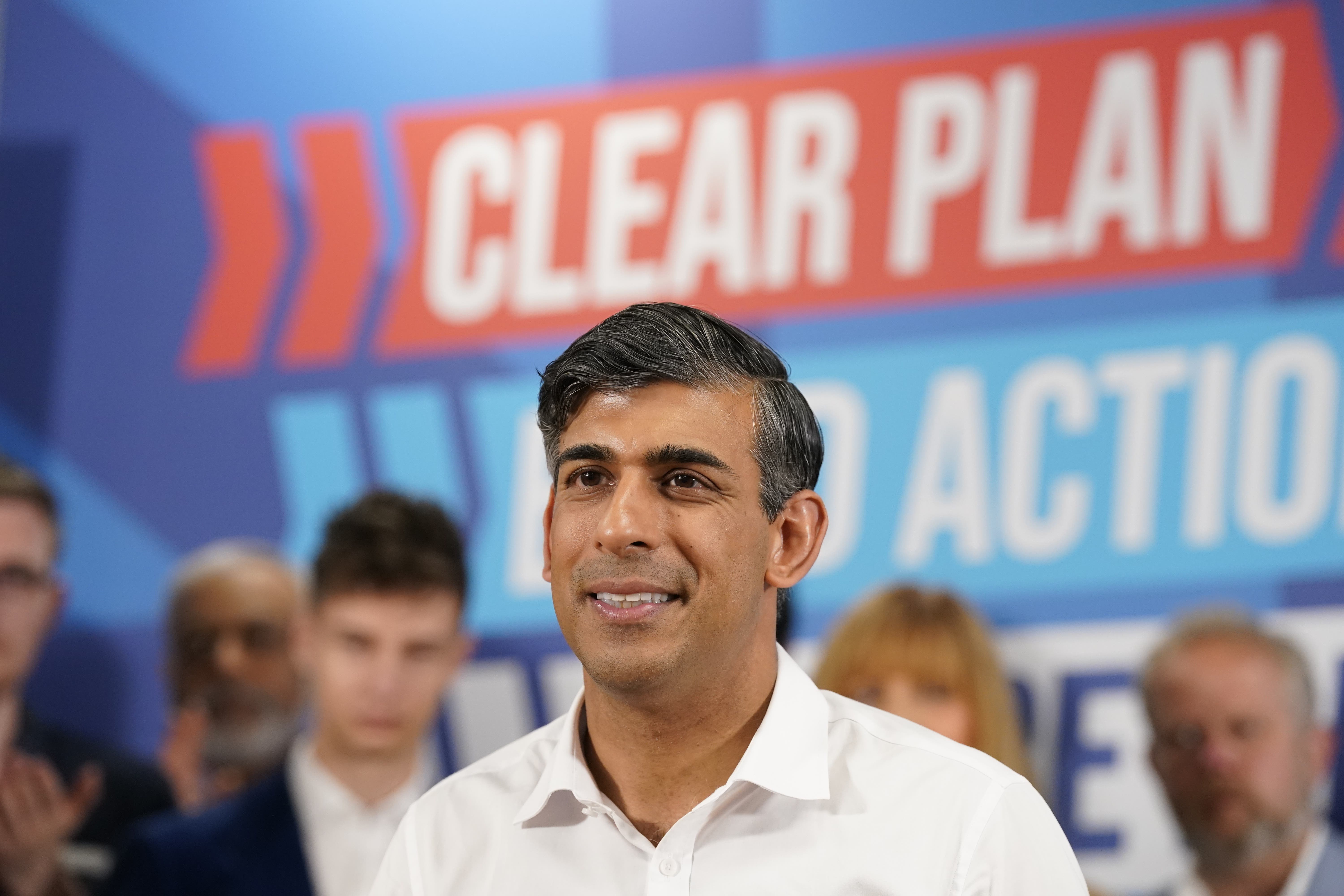 Prime Minister Rishi Sunak said he was hurt and angered by a racist term used about him by a Reform campaigner (Danny Lawson/PA)