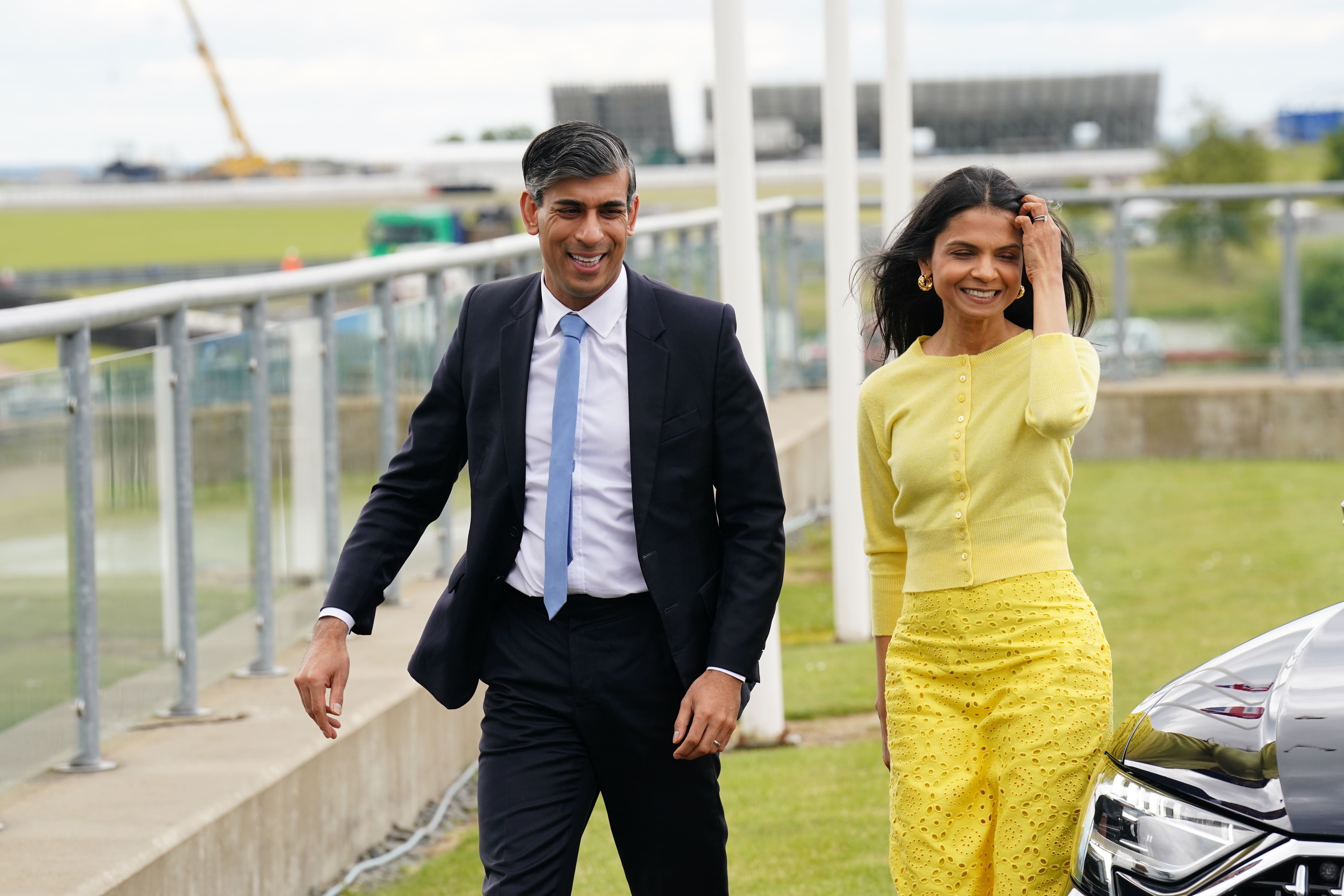 Prime Minister Rishi Sunak with his wife Akshata Murty (PA)