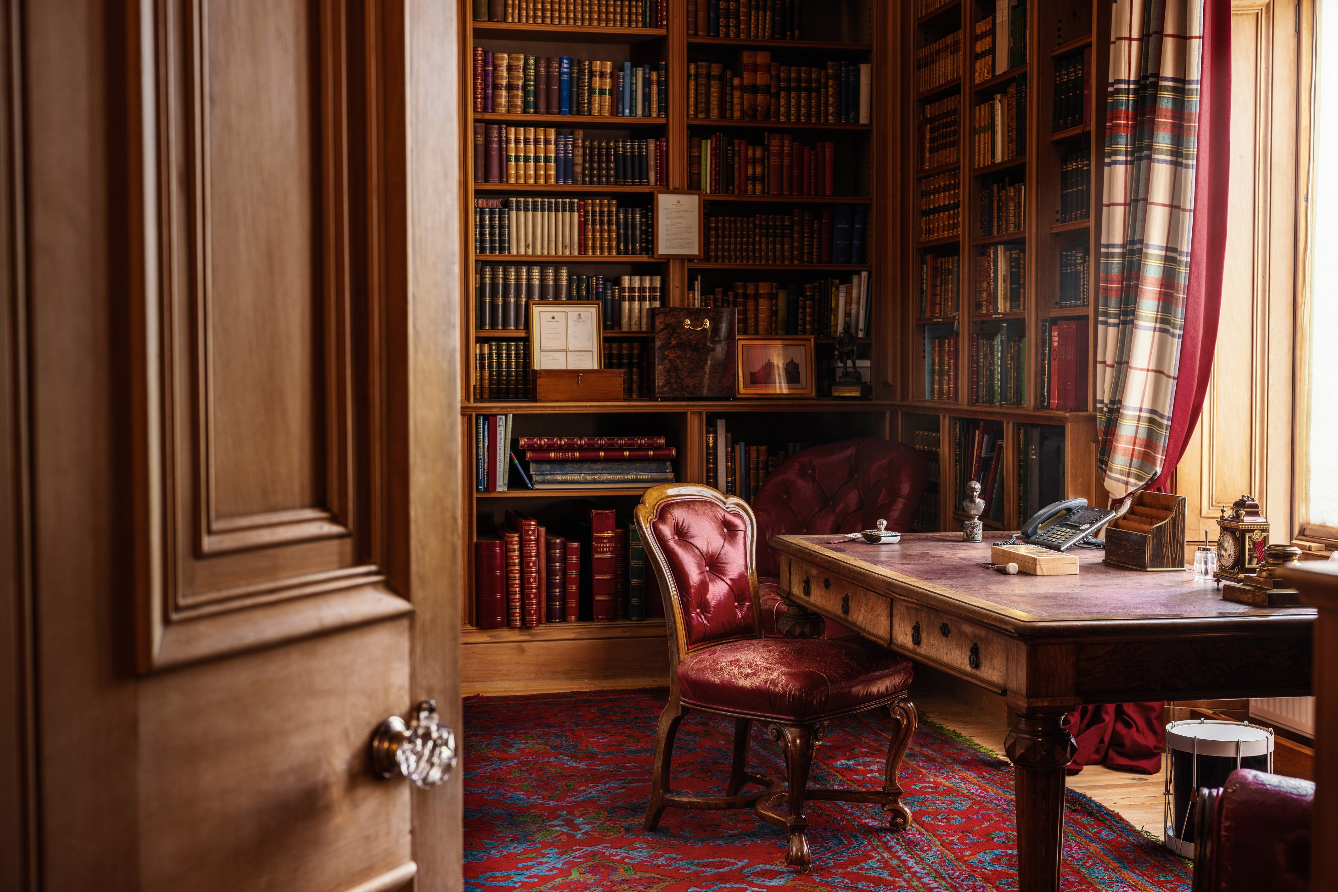 Balmoral’s library which Charles uses as his study.