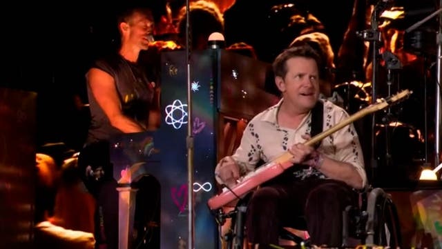 <p>Michael J. Fox joins Coldplay on Glastonbury stage as Chris Martin makes revelation.</p>