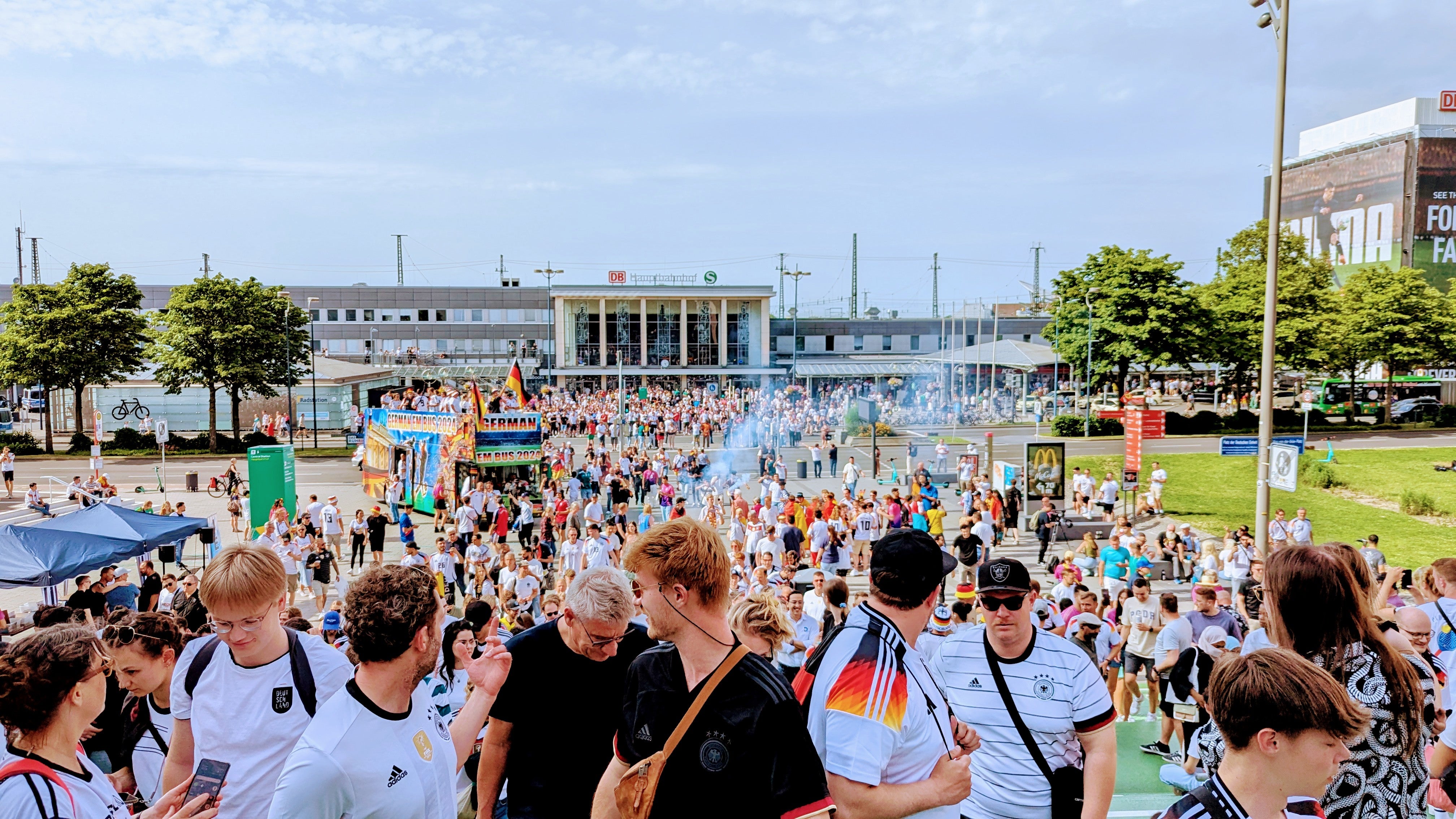 Fans leaving Dortmund station...