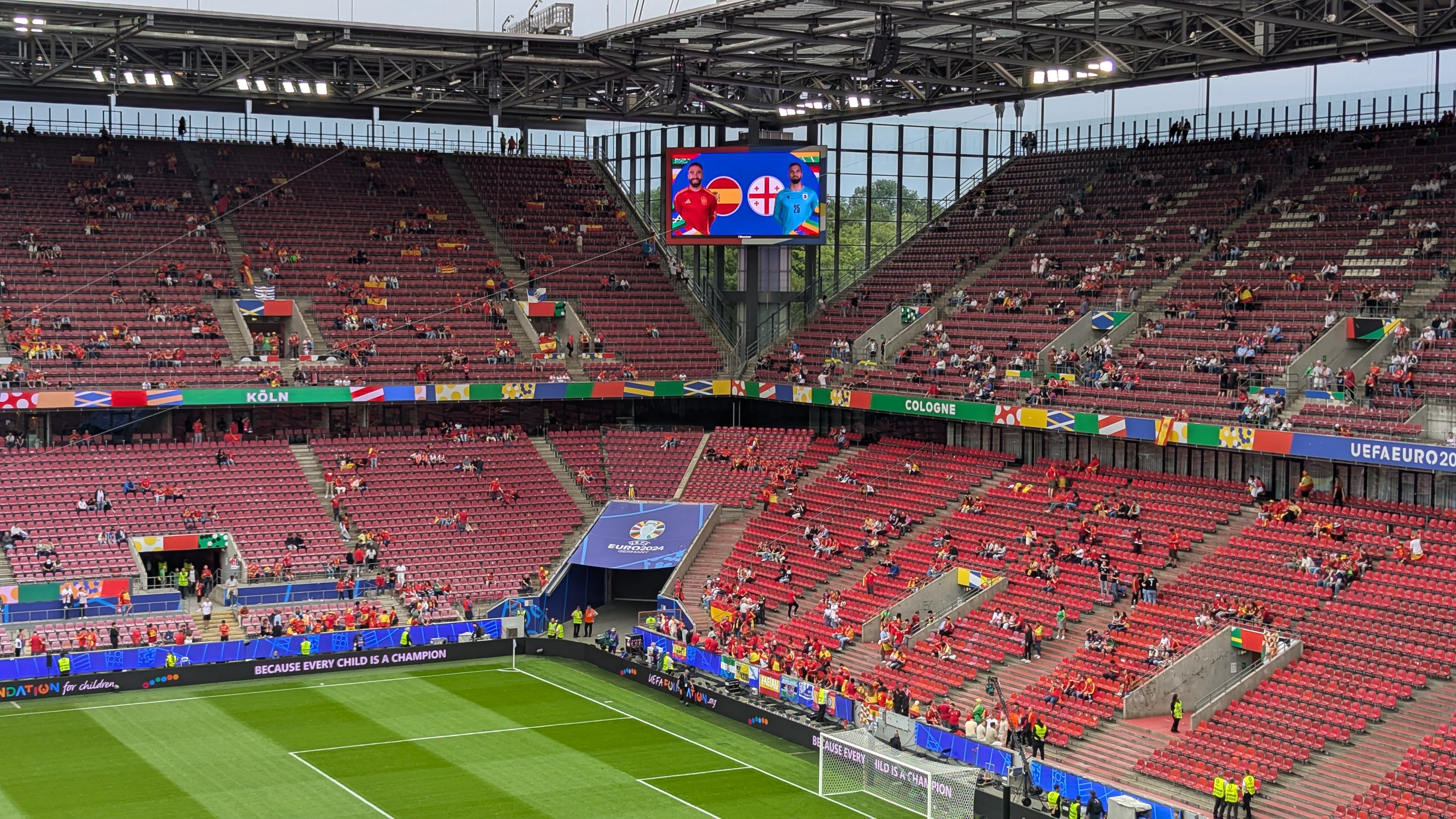 Spain fans inside Koln Stadium