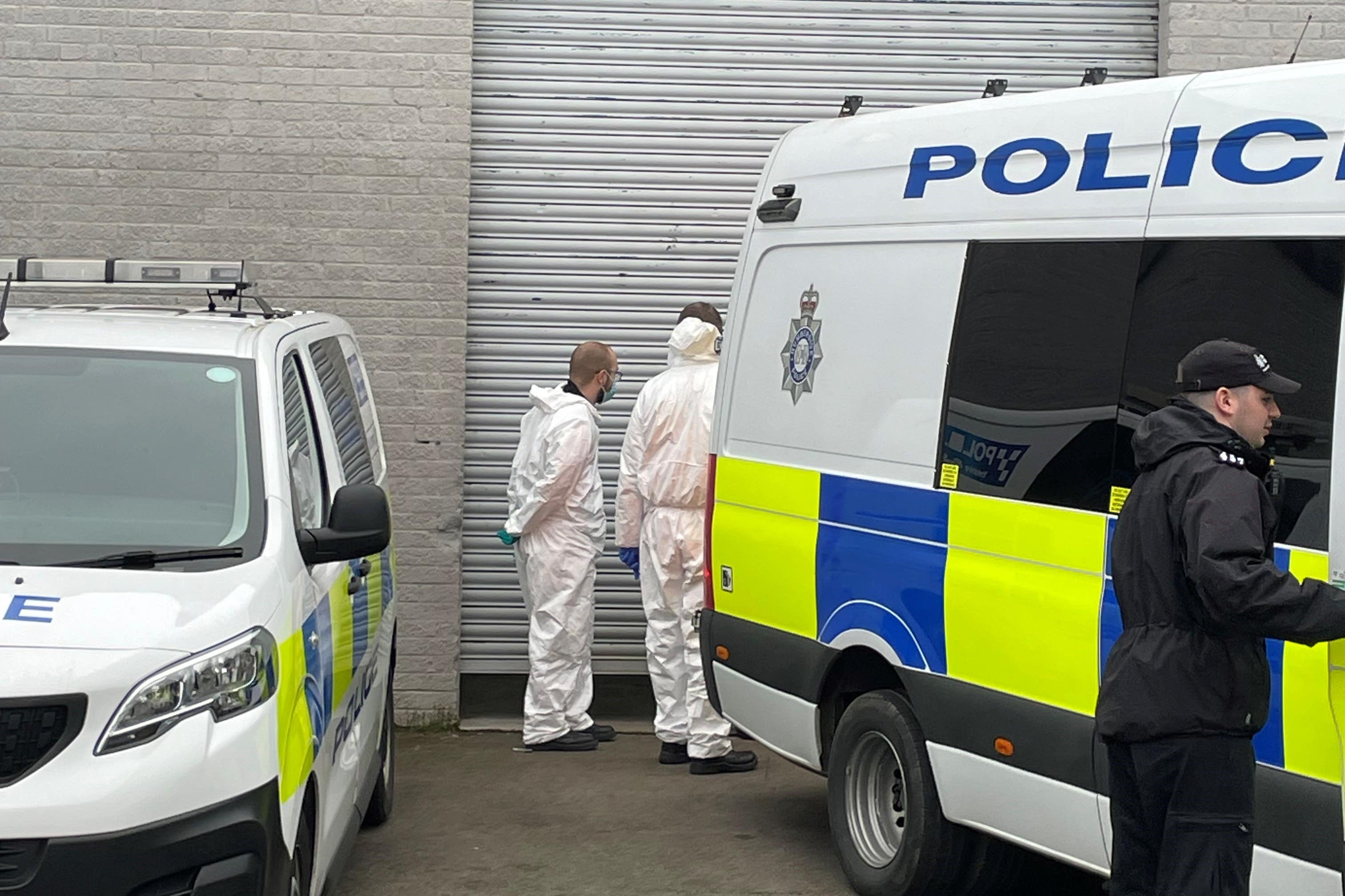 Police outside the Hessle Road branch of Legacy Independent Funeral Directors in Hull (Dave Higgens/PA)