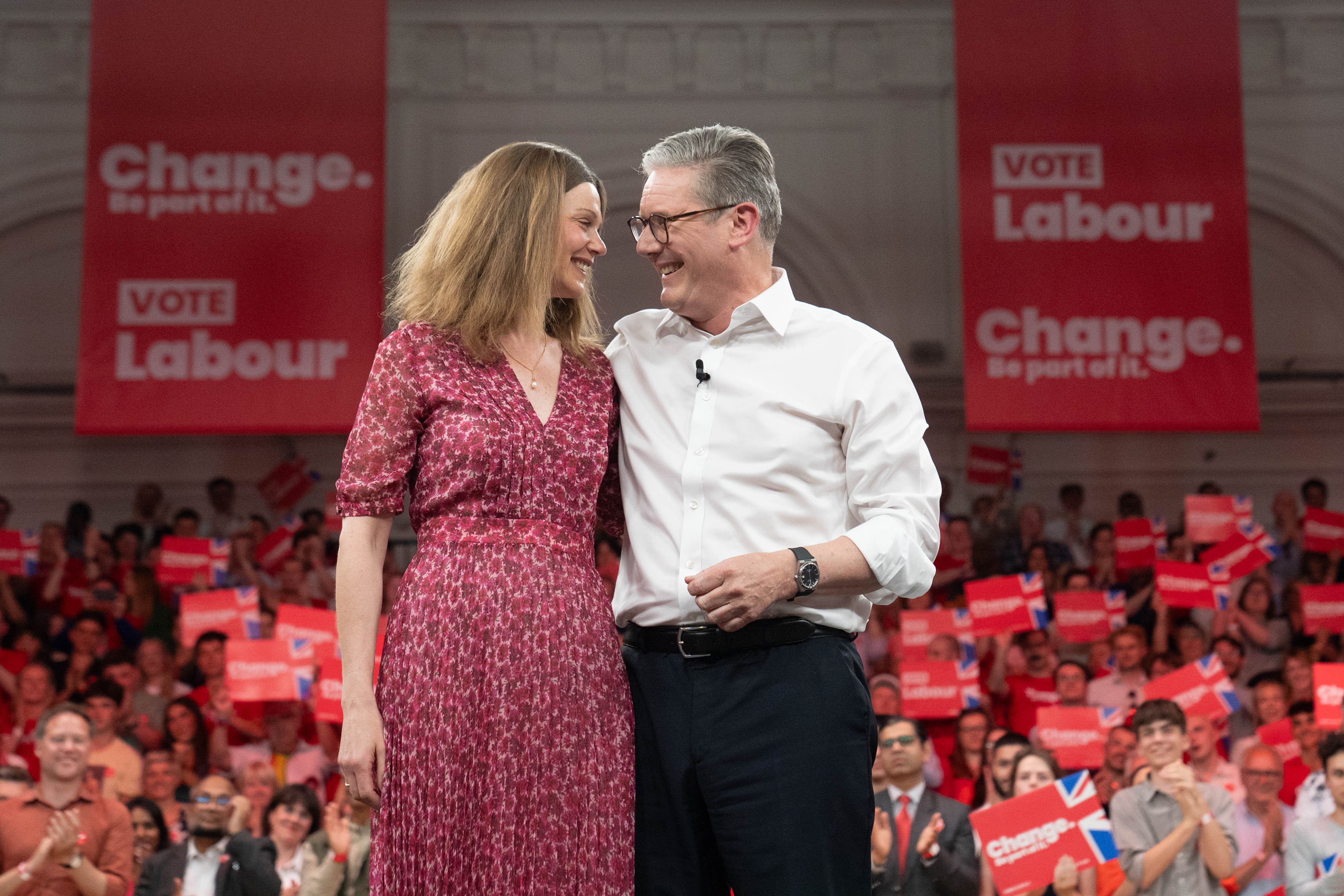 Labour leader Sir Keir Starmer, with his wife Victoria (PA)