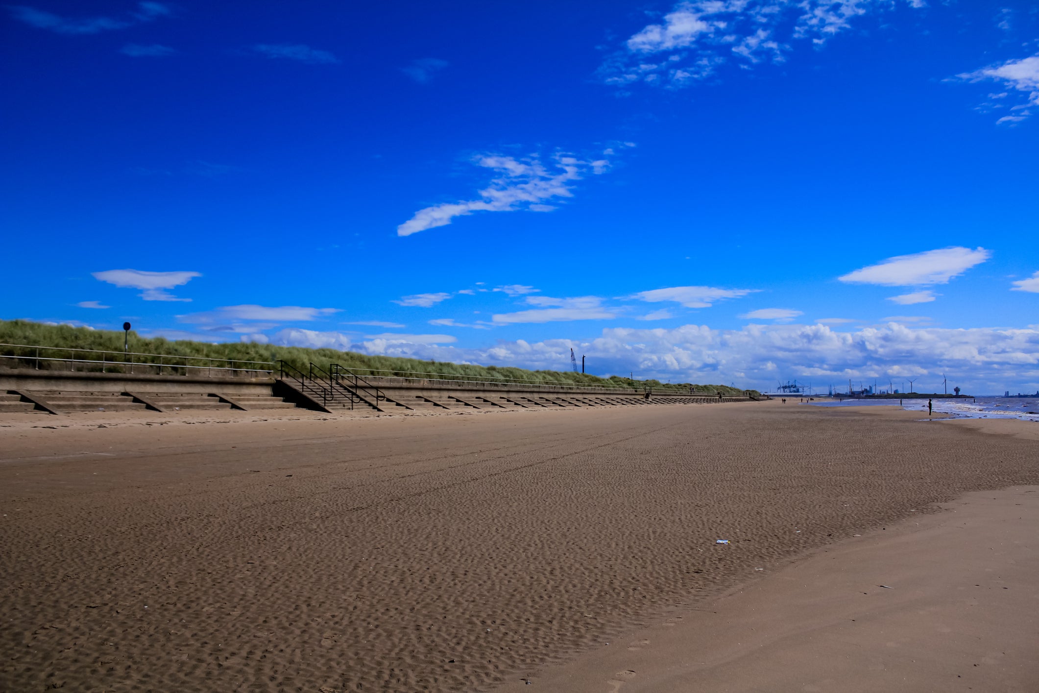 The boy was swimming with friends near a radar tower off Crosby Beach near Liverpool on Sunday night (Stock picture)