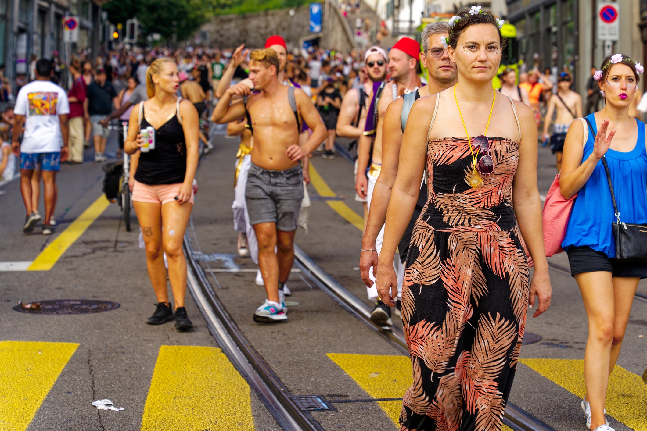 Streets are filled during summer parades and parties