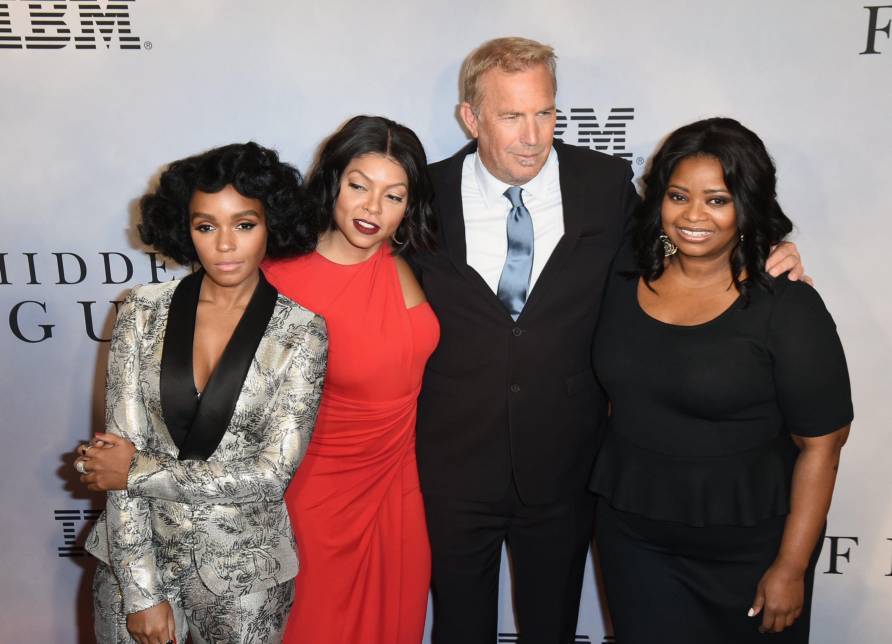 Janelle Monae, Taraji P. Henson, Kevin Costner and Octavia Spencer at the ‘Hidden Figures’ premiere in New York