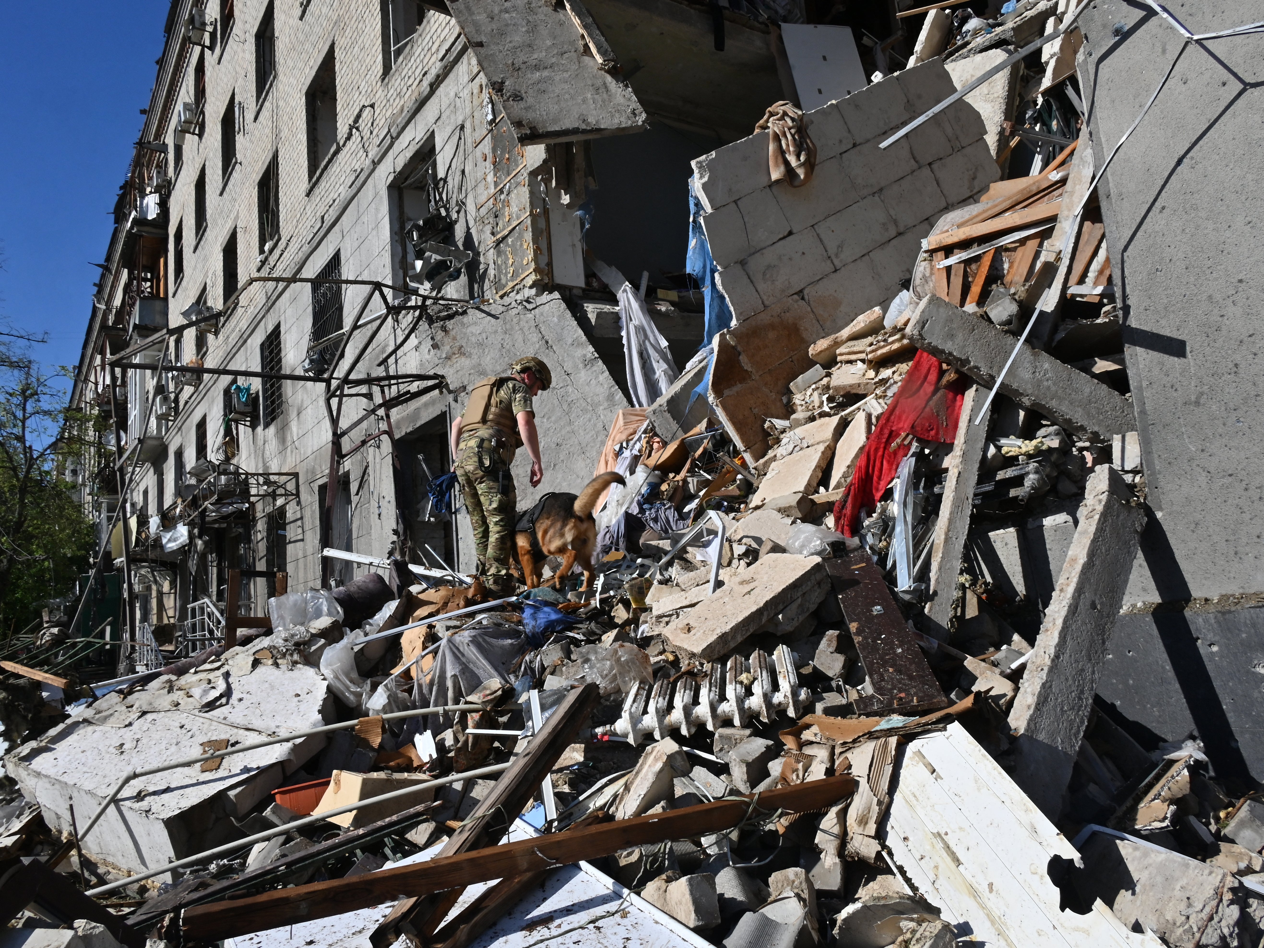 The aftermath of a missile attack on Kharkiv last month