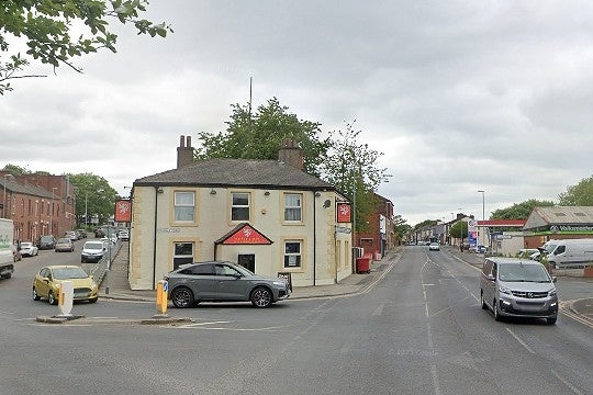 The car ploughed into the White Lion pub in Heywood, Rochdale, at 3.15am on Monday