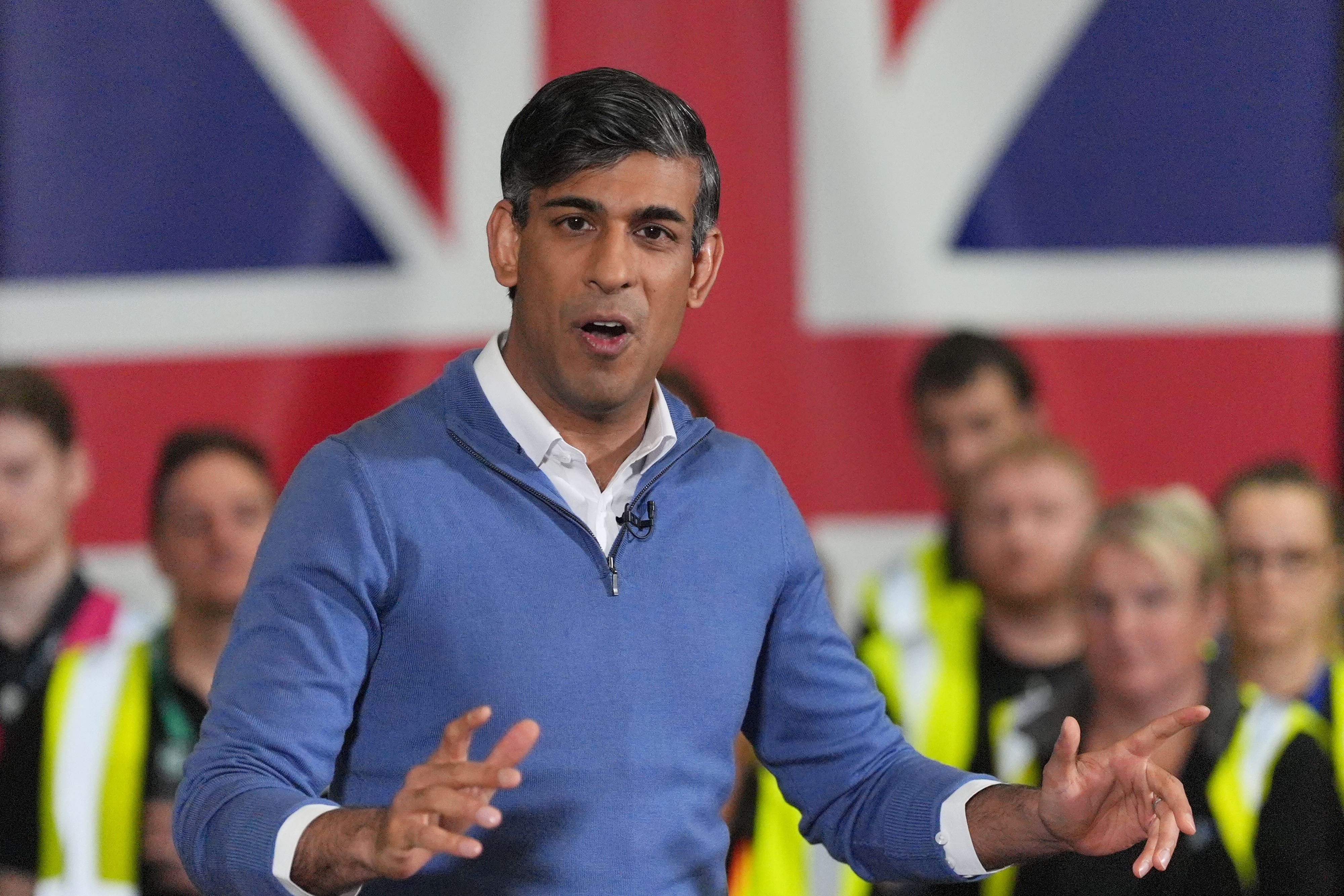 Rishi Sunak says he has not given up hope in the election (Jonathan Brady/PA)